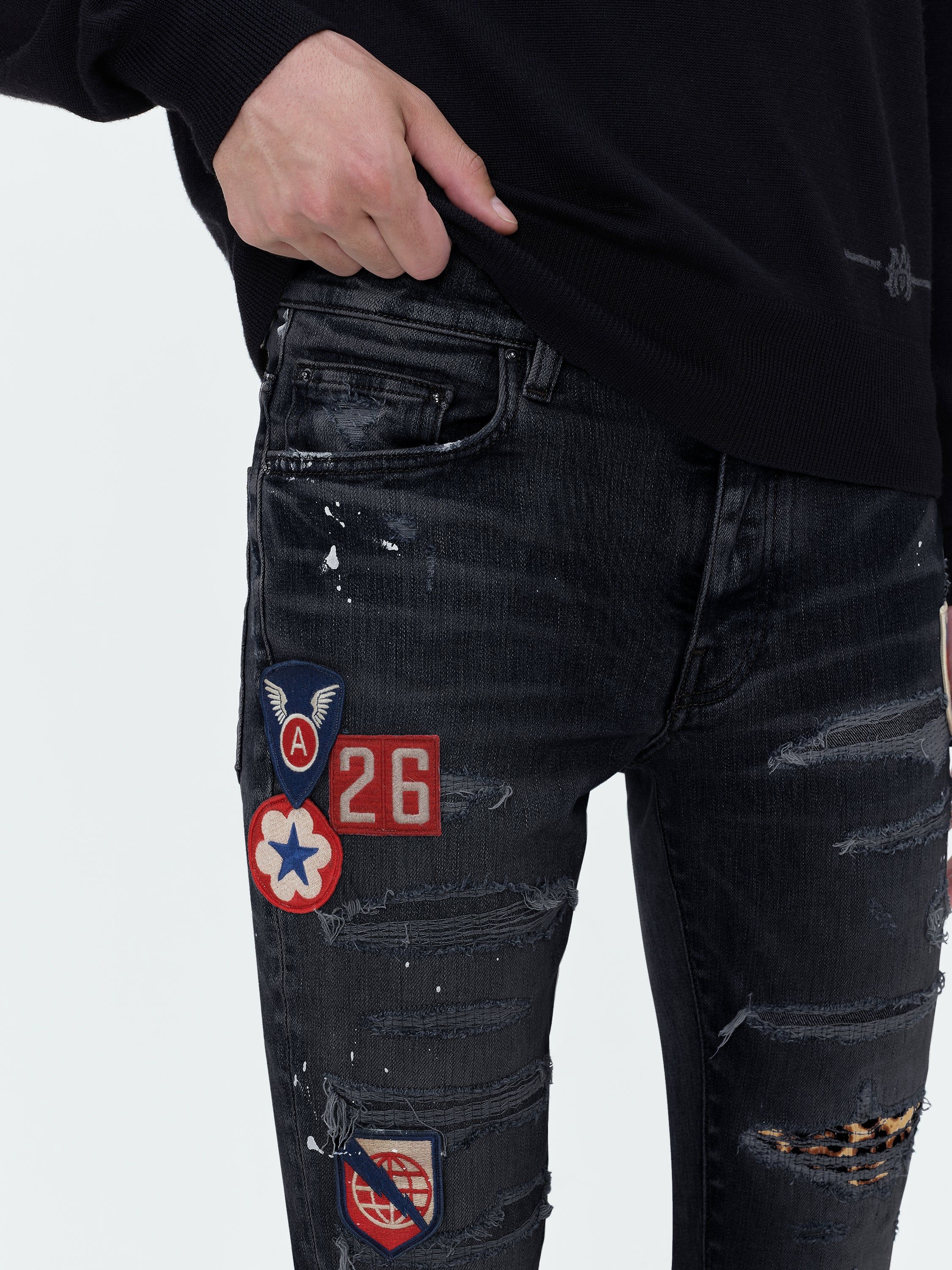 ARCHIVE ART PATCH JEAN - AGED BLACK | Parallel