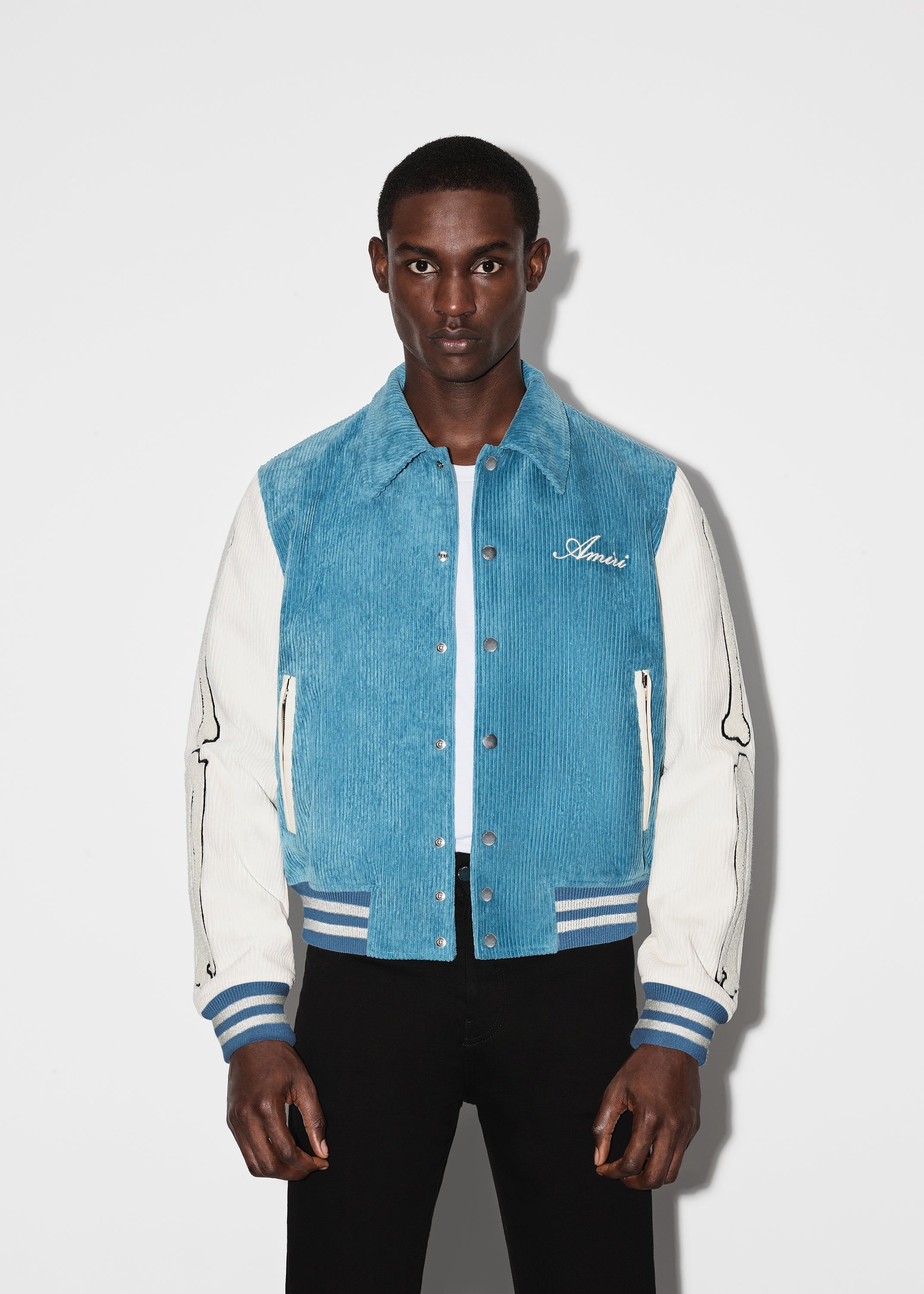 CORDUROY BONES VARSITY JACKET - CAROLINA BLUE sold by AMIRI product image thumbnail 3