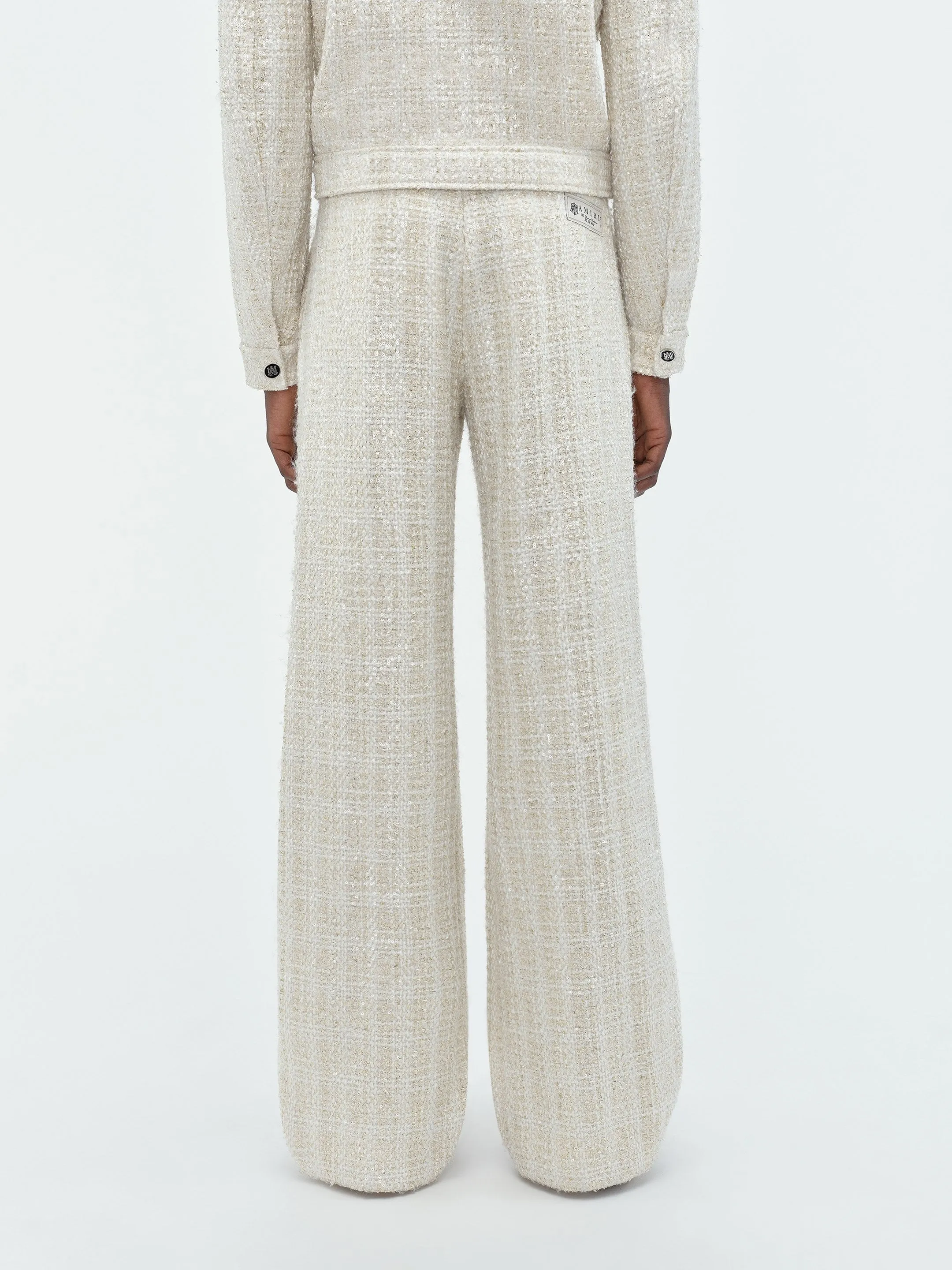 SEQUIN BOUCLE DOUBLE PLEATED PANT - Alabaster sold by AMIRI product image thumbnail 5