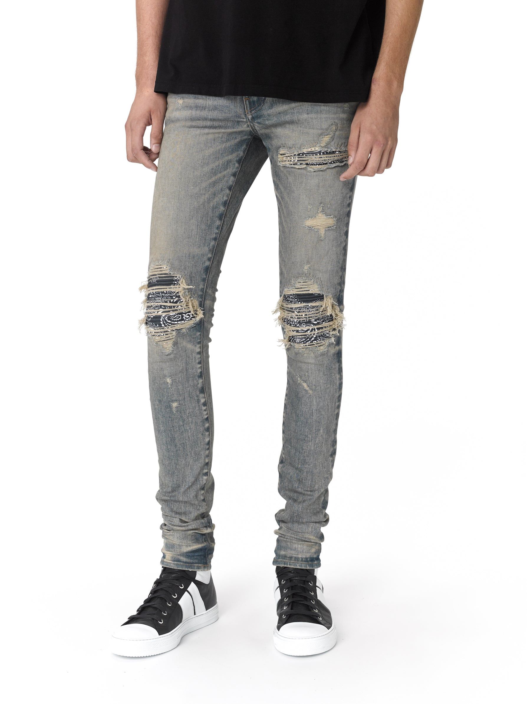 パンツ MX1 Dirty Indigo Bandana Patch Jeans 31 MX1 Charcoal Bandana Jean Dirty Indigo | Parallel