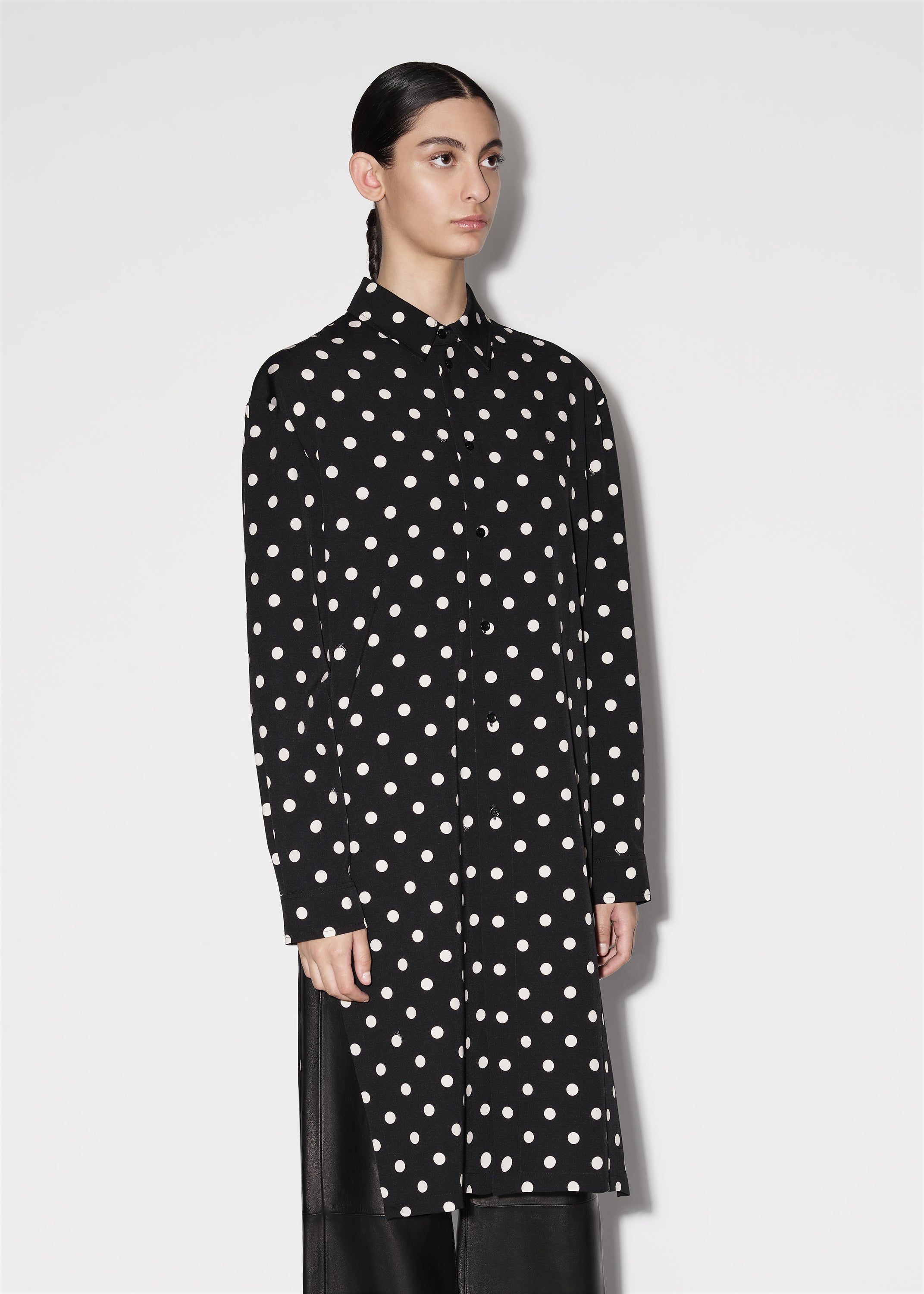 WOMEN - POLKA DOT NIGHTSHIRT W/ SLIT - BLACK sold by AMIRI product image thumbnail 4