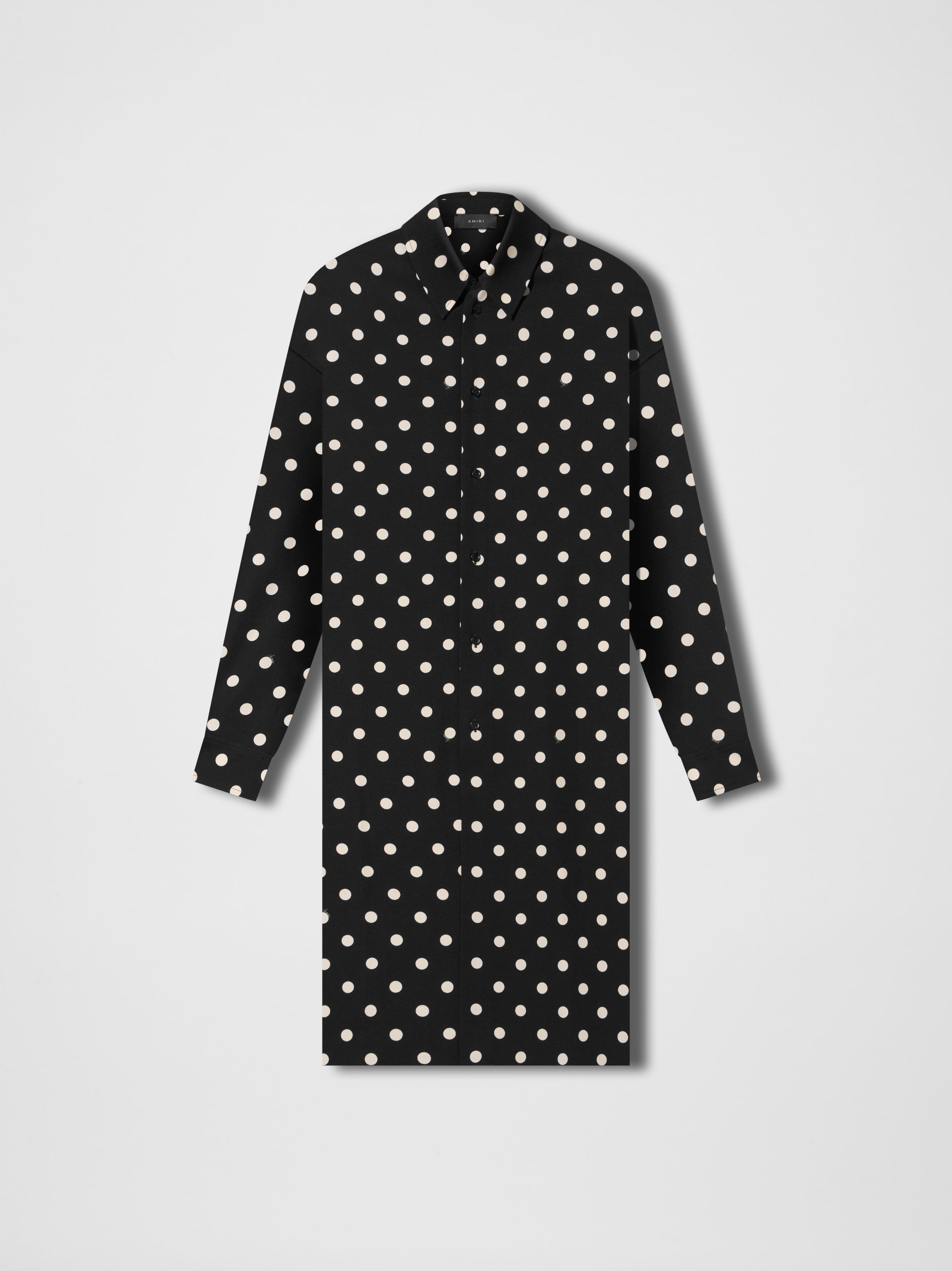 WOMEN - POLKA DOT NIGHTSHIRT W/ SLIT - BLACK sold by AMIRI