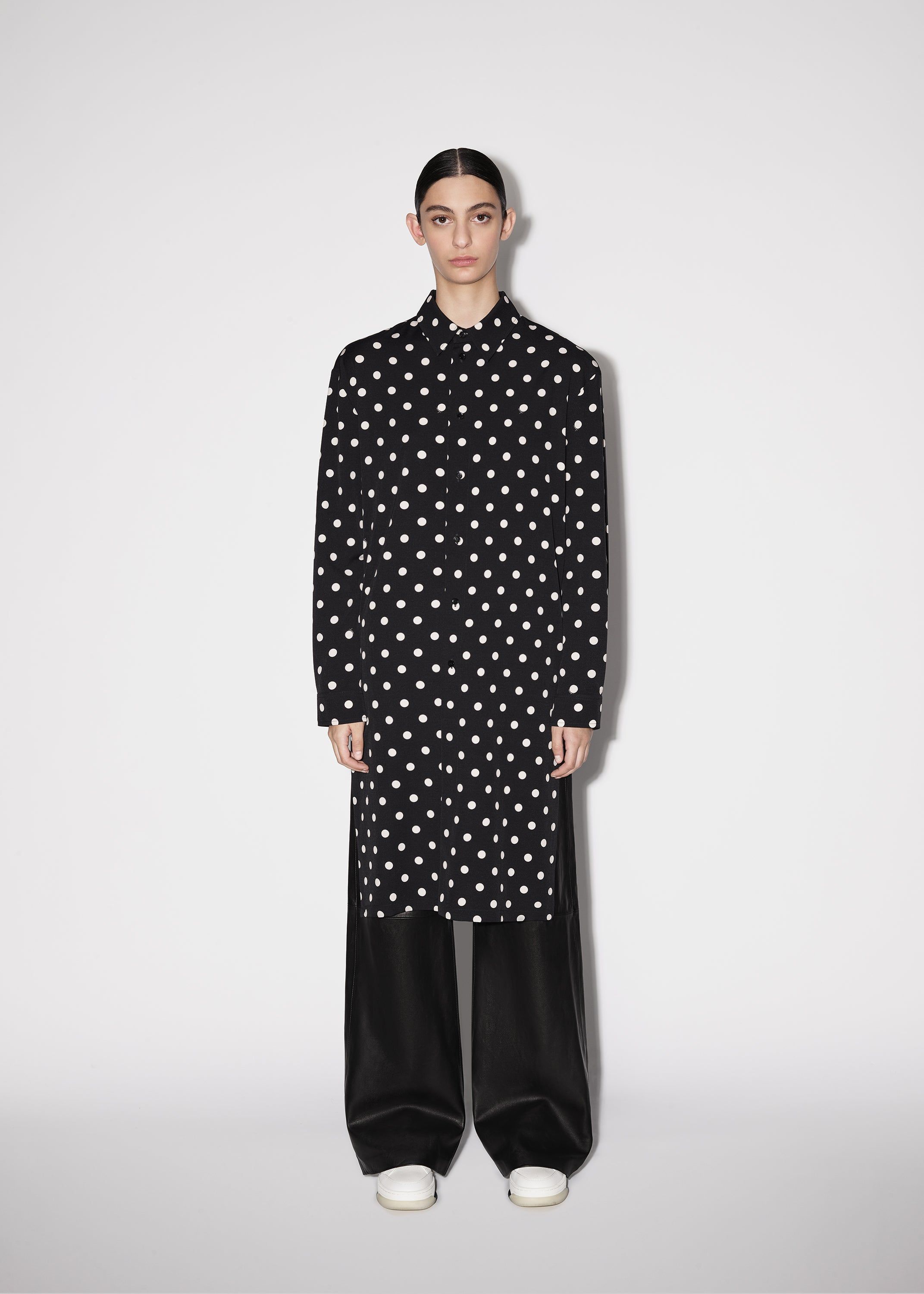 WOMEN - POLKA DOT NIGHTSHIRT W/ SLIT - BLACK sold by AMIRI product image thumbnail 2