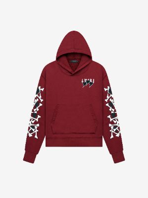 AMIRI 3 HEARTS BONES HOODIE - RED sold by AMIRI