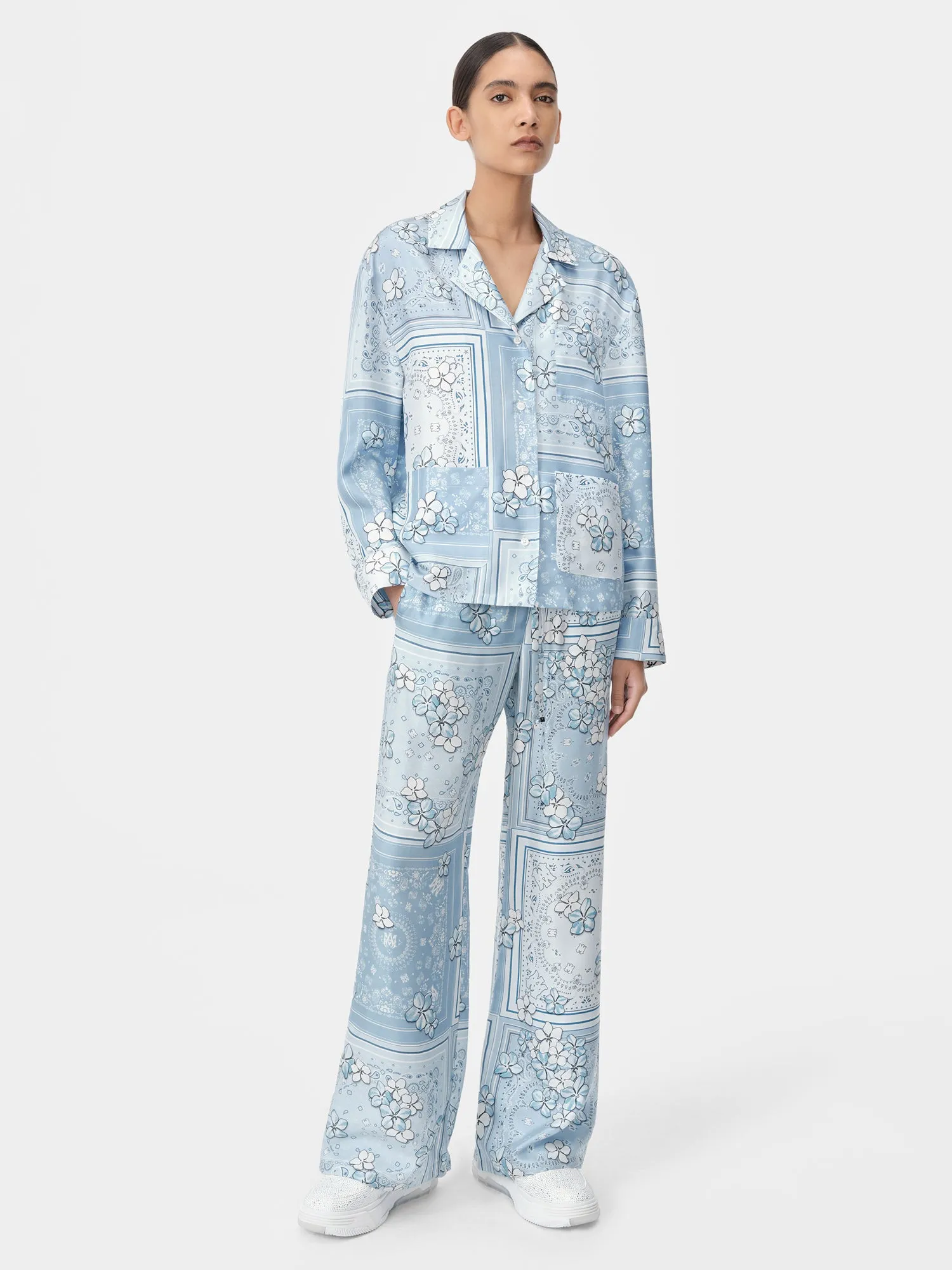 WOMEN - WOMEN'S BANDANA FLORAL PJ PANT - Cerulean sold by AMIRI