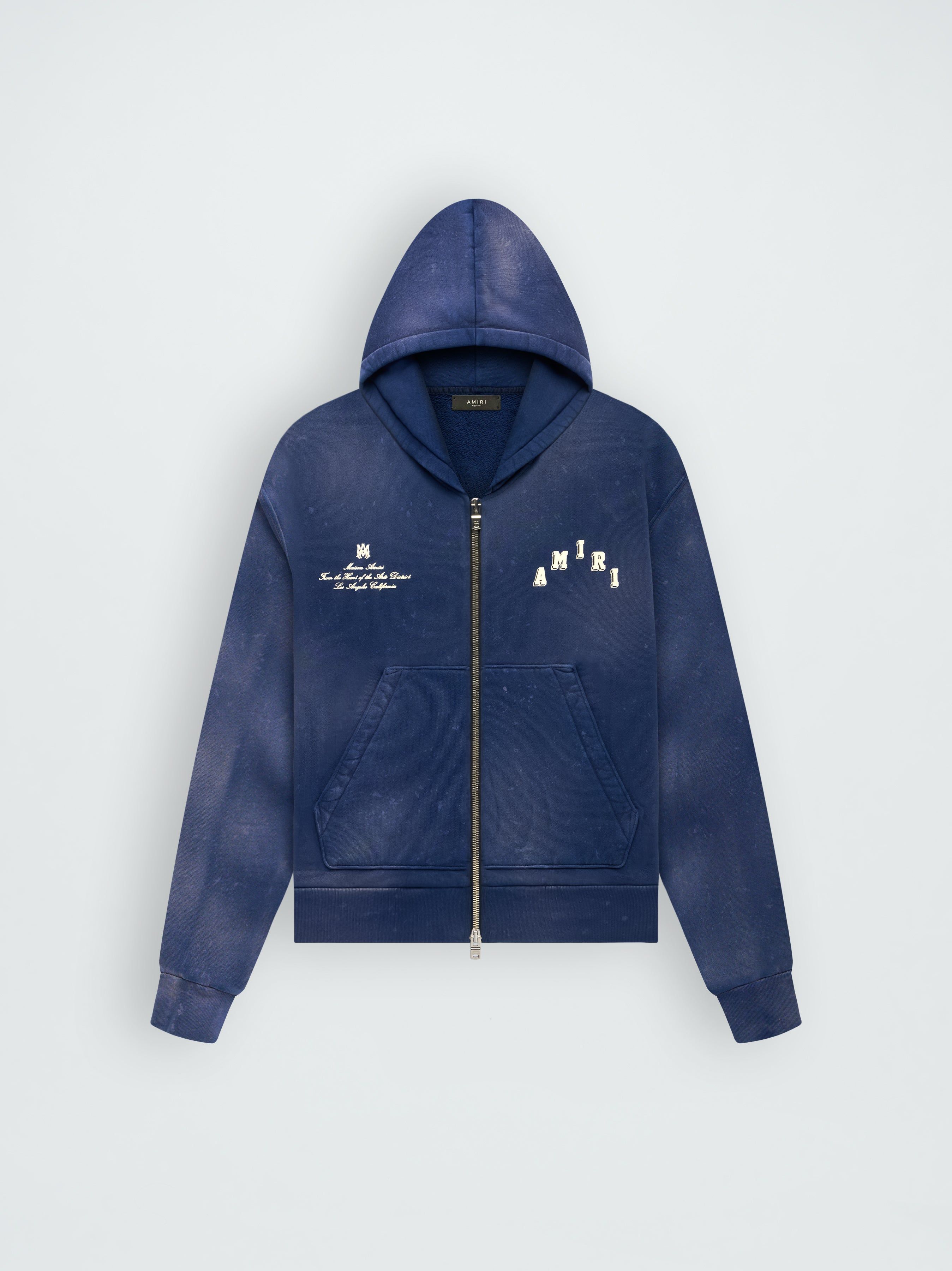 VINTAGE COLLEGIATE ZIP HOODIE - BLUE sold by AMIRI