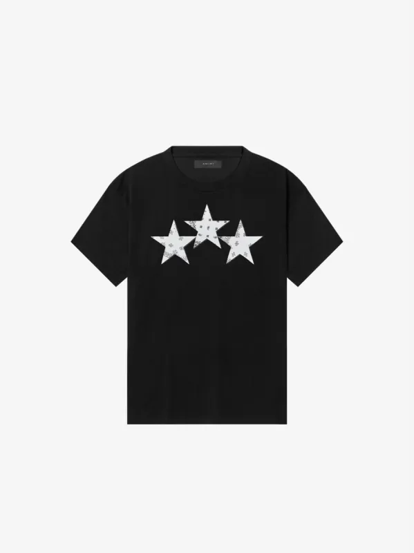 BANDANA STARS TEE - BLACK sold by AMIRI