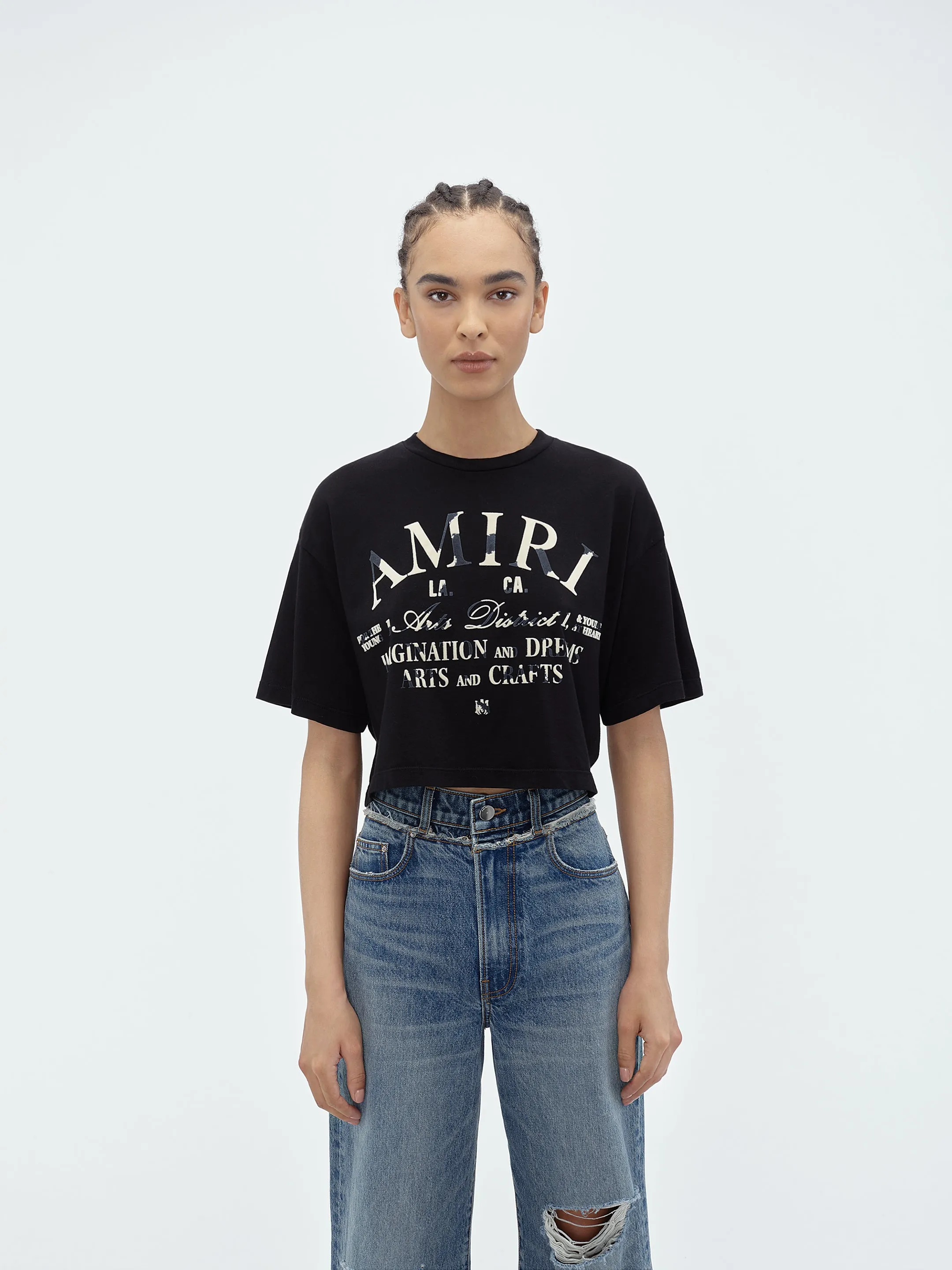 WOMEN - DISTRESSED ARTS DISTRICT TEE - Black sold by AMIRI product image thumbnail 3