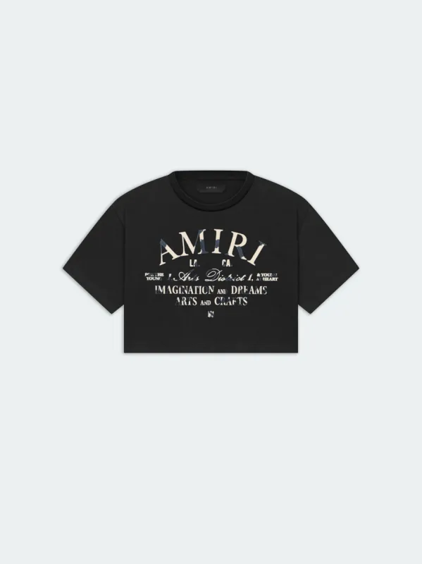 WOMEN - DISTRESSED ARTS DISTRICT TEE - Black sold by AMIRI