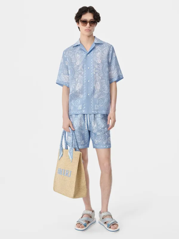 BANDANA WATERCOLOR CAMP SHIRT - Cerulean sold by AMIRI