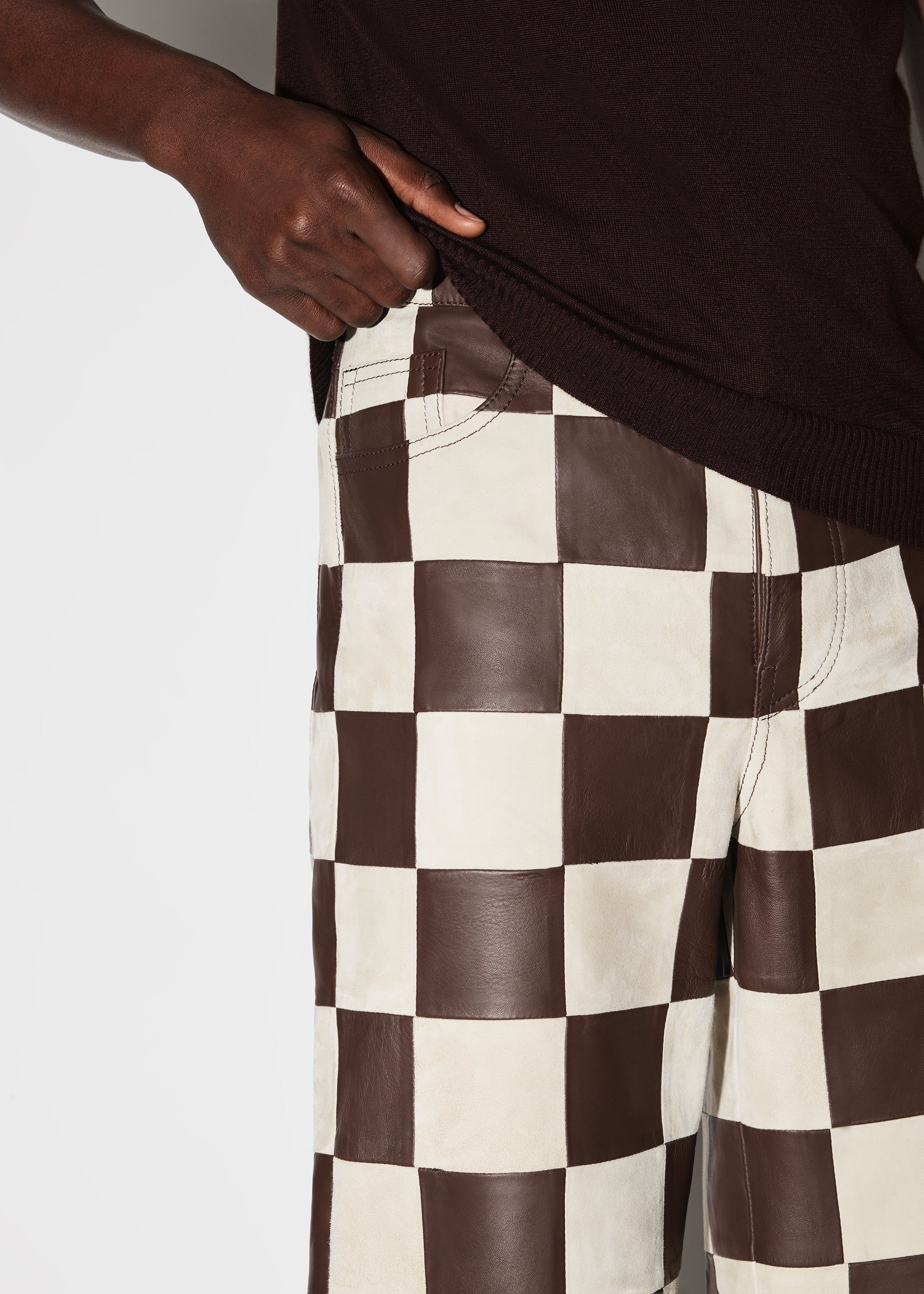 CHECKER 5 POCKET BAGGY PANT - ALABASTER / BROWN sold by AMIRI product image thumbnail 5