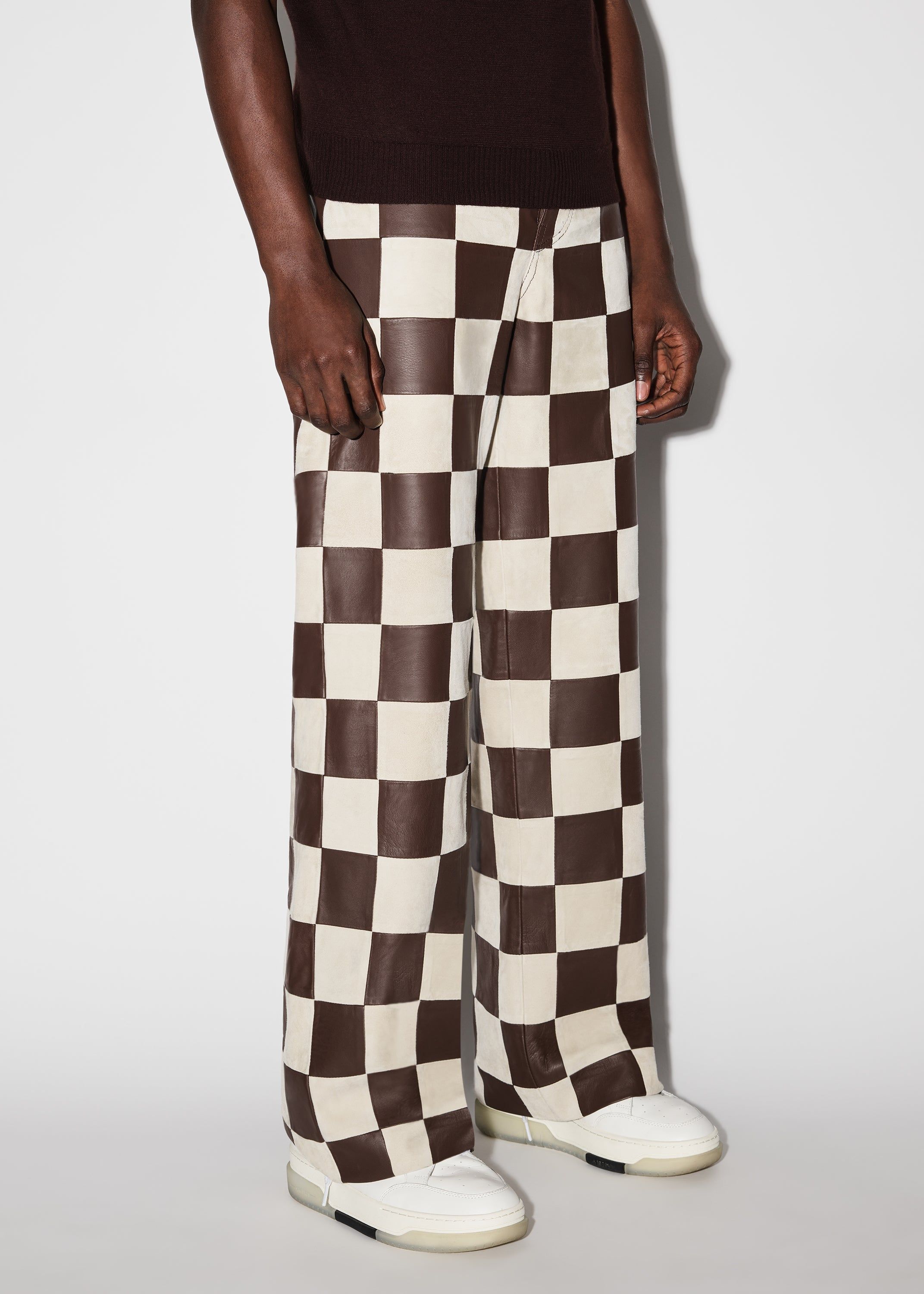 CHECKER 5 POCKET BAGGY PANT - ALABASTER / BROWN sold by AMIRI product image thumbnail 3