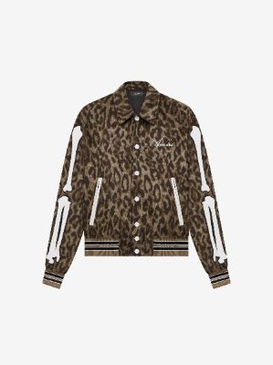 BONES VARSITY JACKET - LEOPARD sold by AMIRI