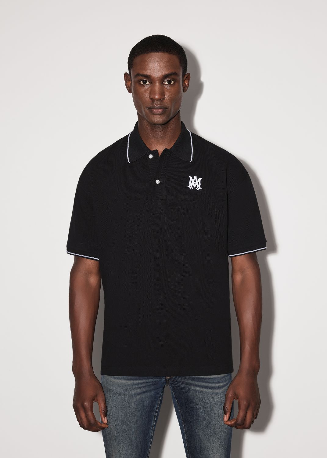 SOLID SHORT SLEEVE POLO - BLACK sold by AMIRI product image thumbnail 2