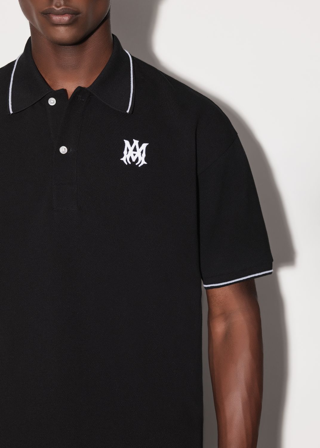 SOLID SHORT SLEEVE POLO - BLACK sold by AMIRI product image thumbnail 5