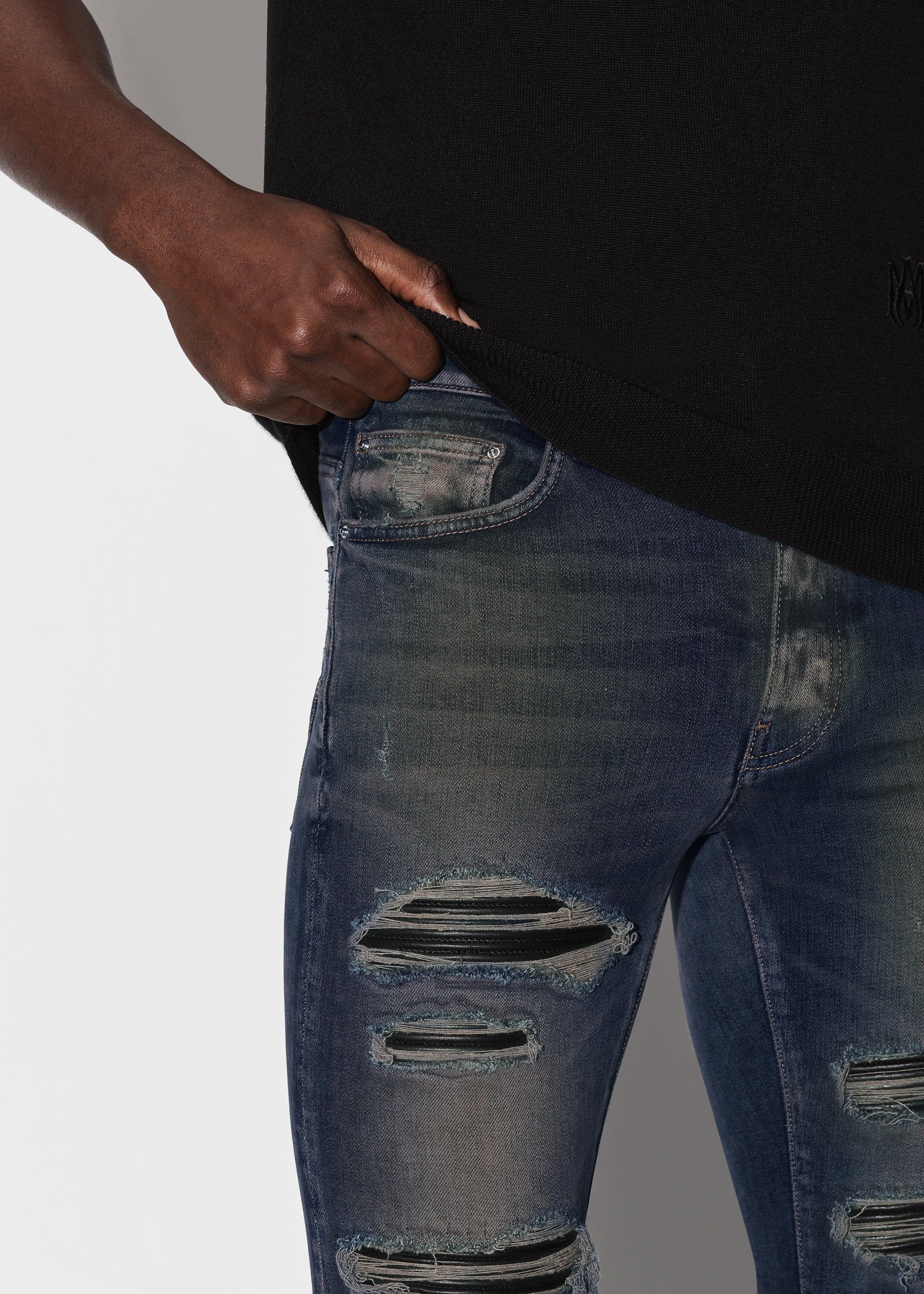 LEATHER THRASHER - DARK INDIGO sold by AMIRI product image thumbnail 5