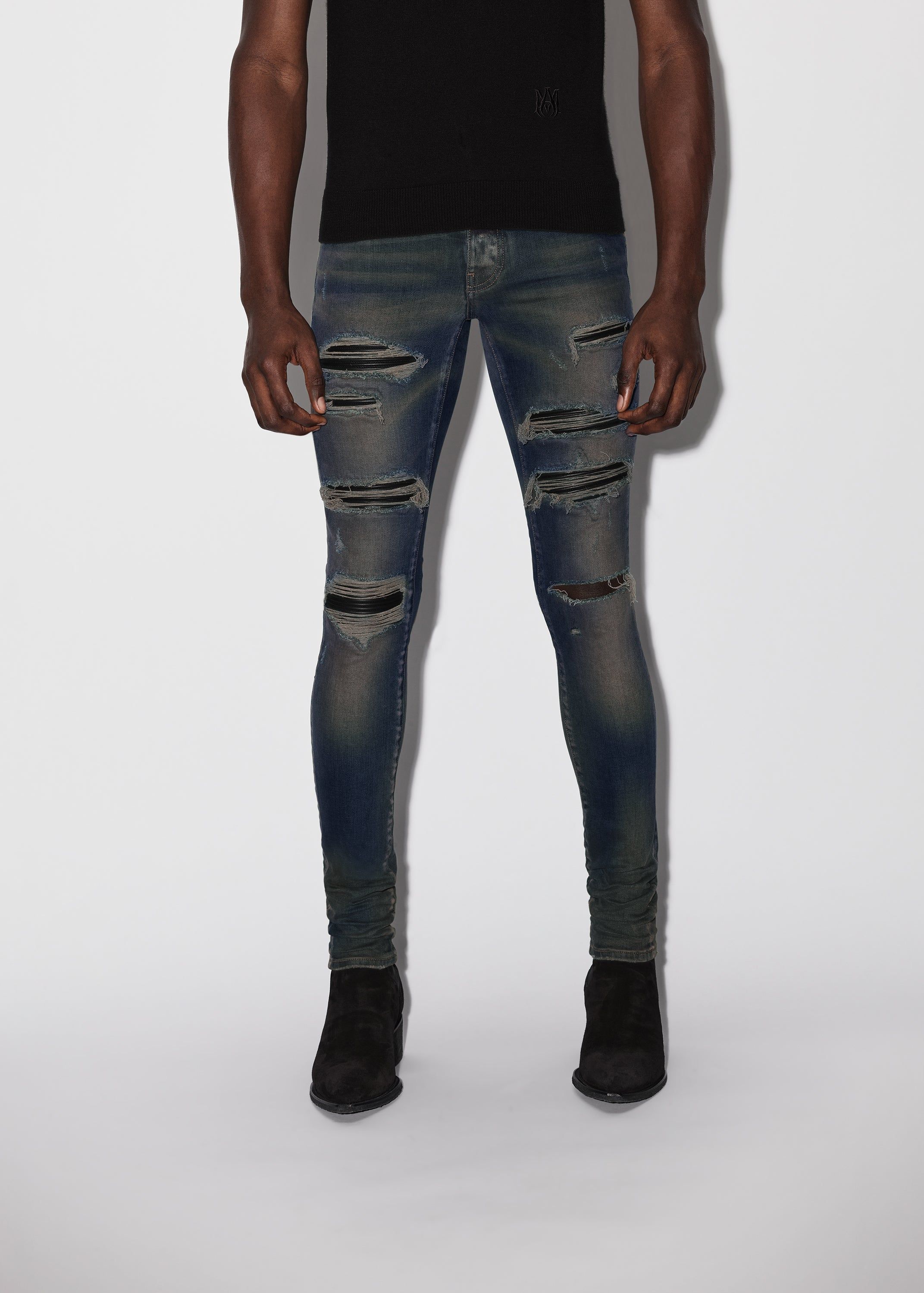 LEATHER THRASHER - DARK INDIGO sold by AMIRI product image thumbnail 2