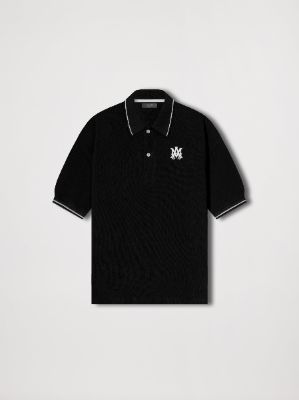 SOLID SHORT SLEEVE POLO - BLACK sold by AMIRI