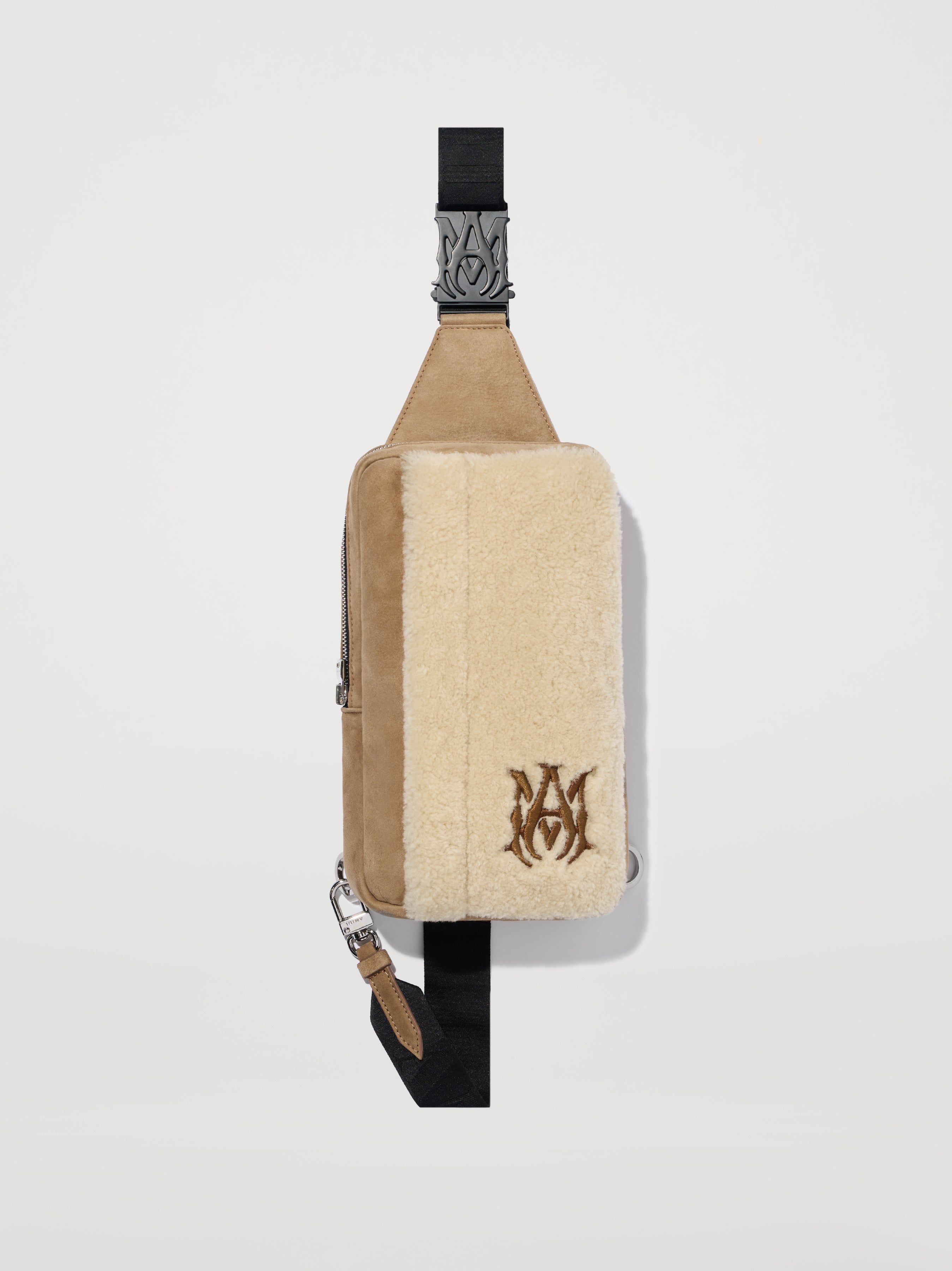 M.A. SHEARLING SLING BAG - NATURAL sold by AMIRI
