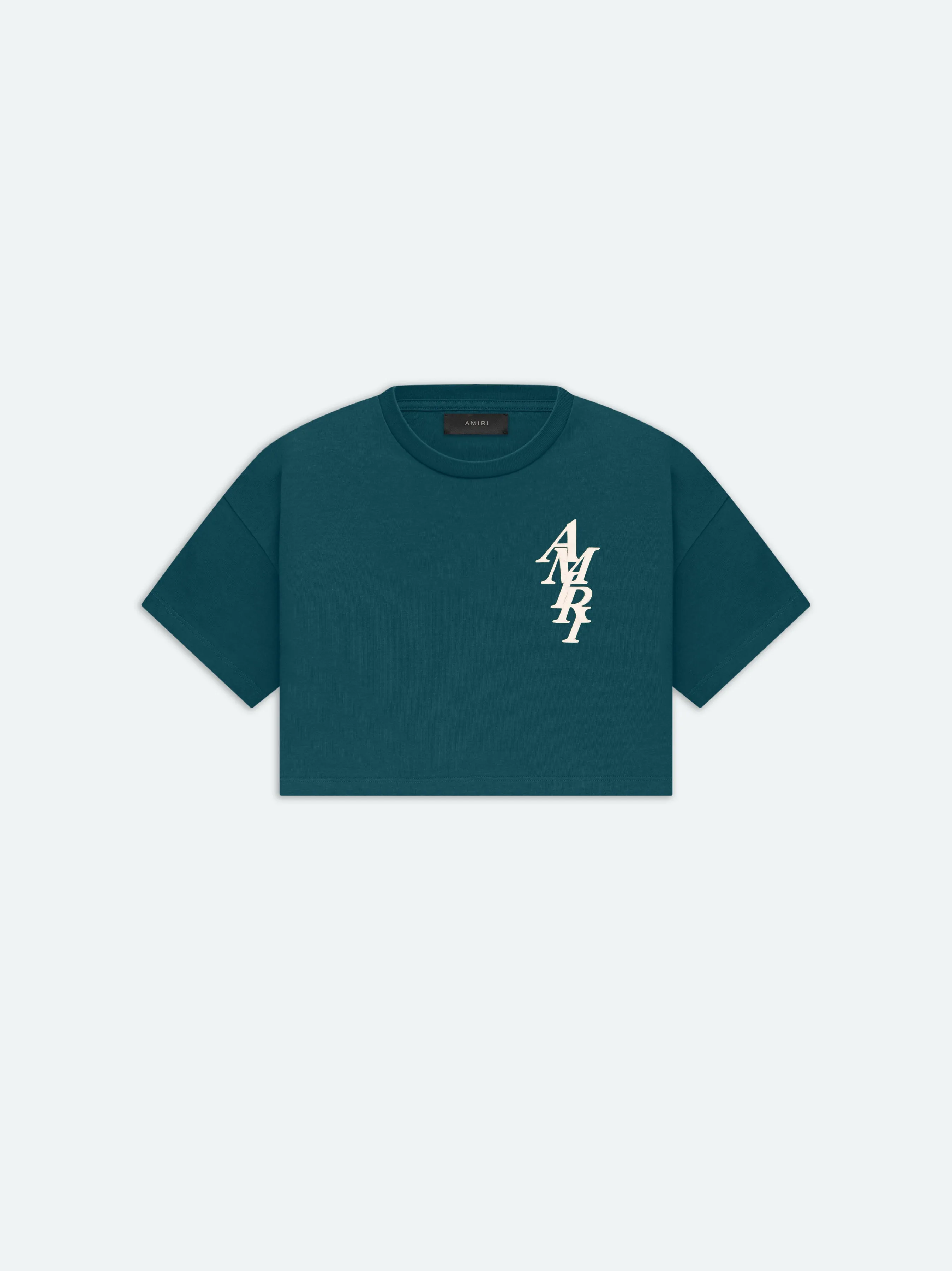 WOMEN - AMIRI STACK CROPPED TEE - Rain Forest sold by AMIRI