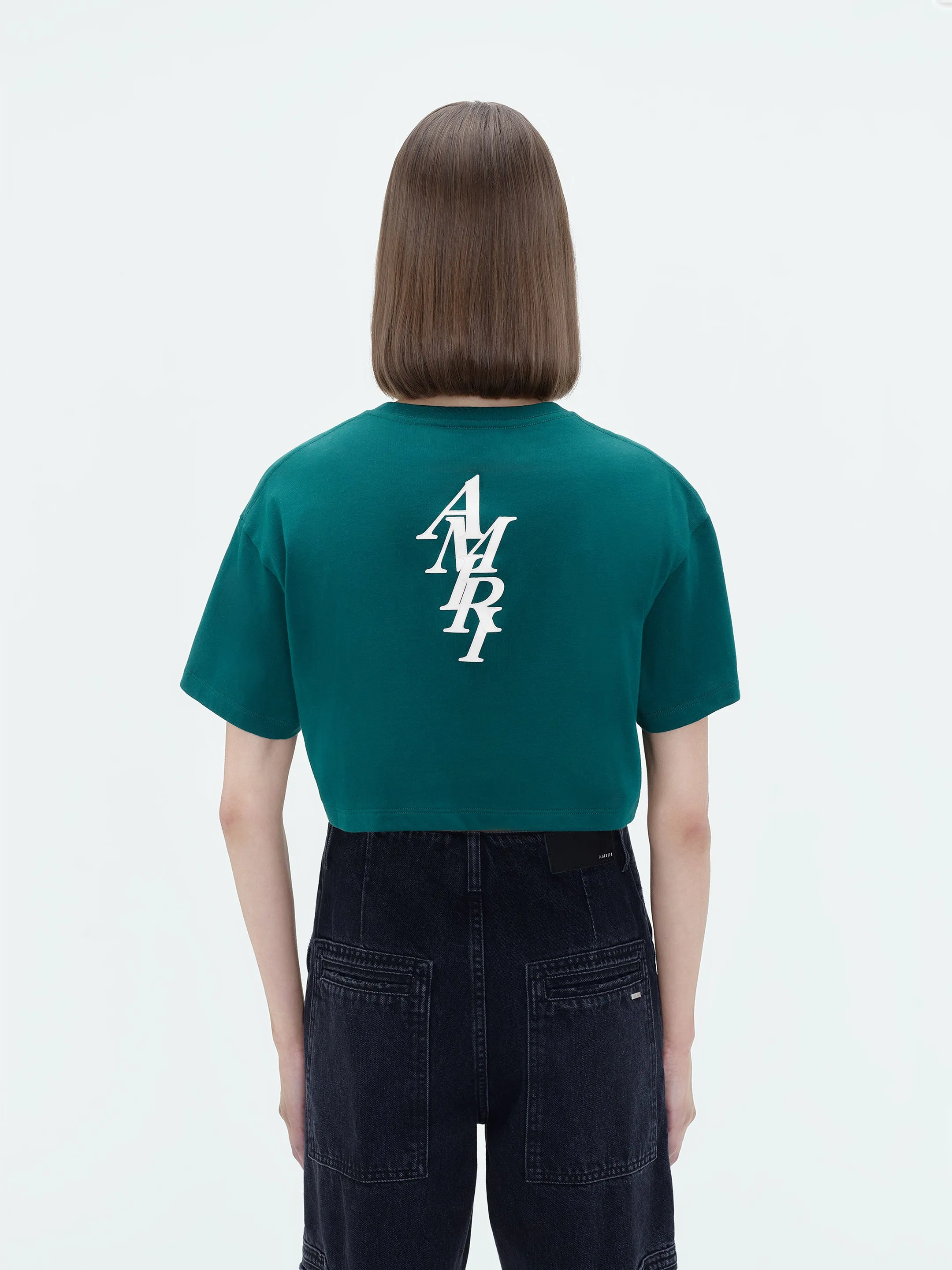 WOMEN - AMIRI STACK CROPPED TEE - Rain Forest sold by AMIRI product image thumbnail 5