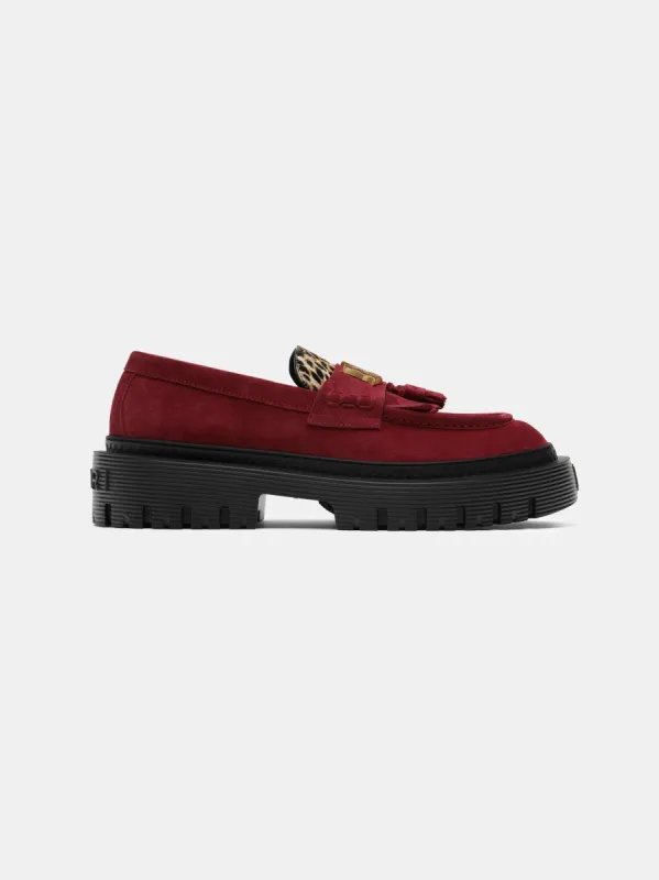MA TASSLE LEOPARD JUMBO LOAFER - Burgundy sold by AMIRI