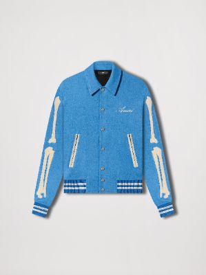 BONES VARSITY JACKET - VARSITY BLUE sold by AMIRI
