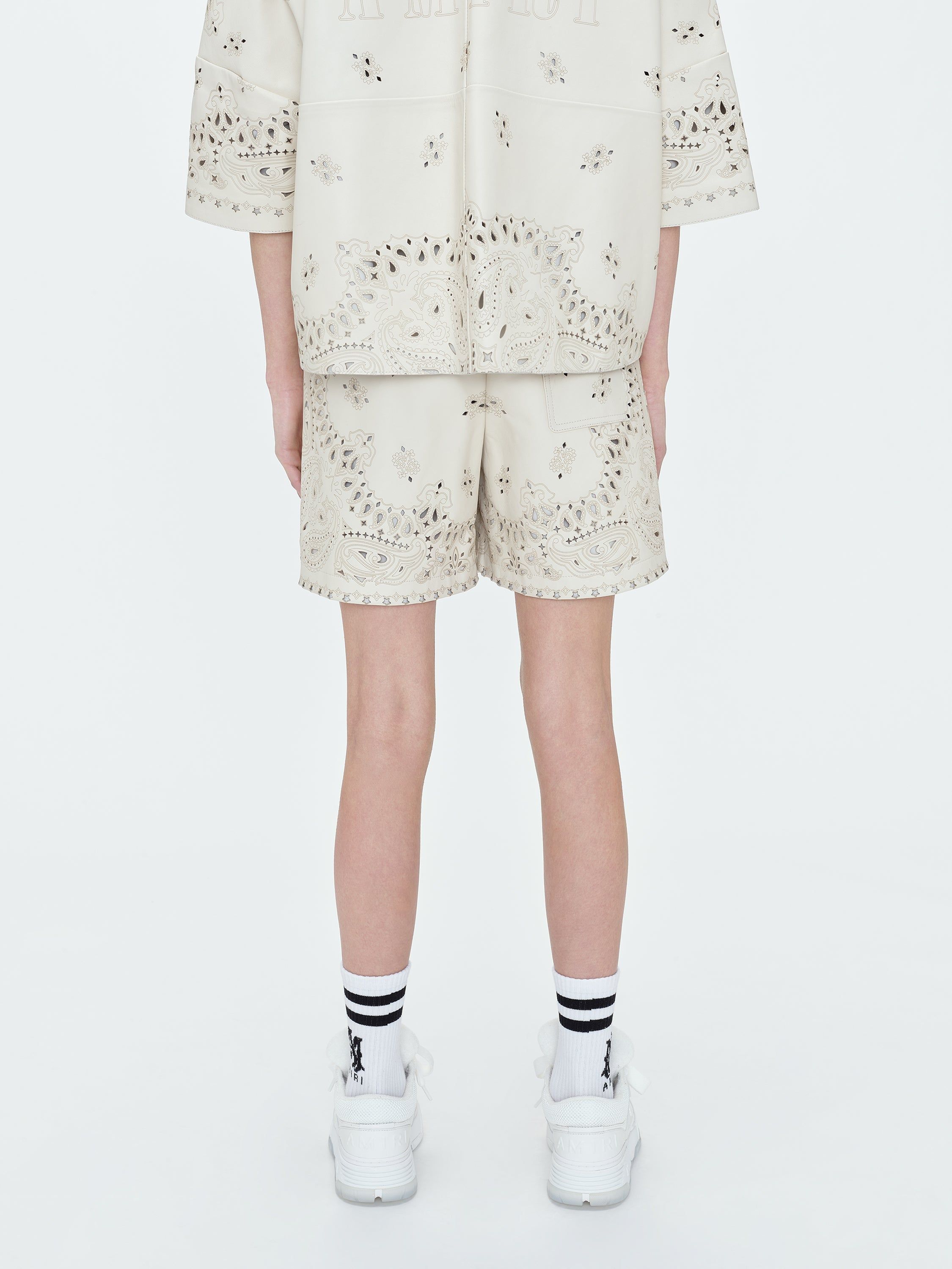 WOMEN - LEATHER BANDANA BOXER SHORT - ALABASTER sold by AMIRI product image thumbnail 5