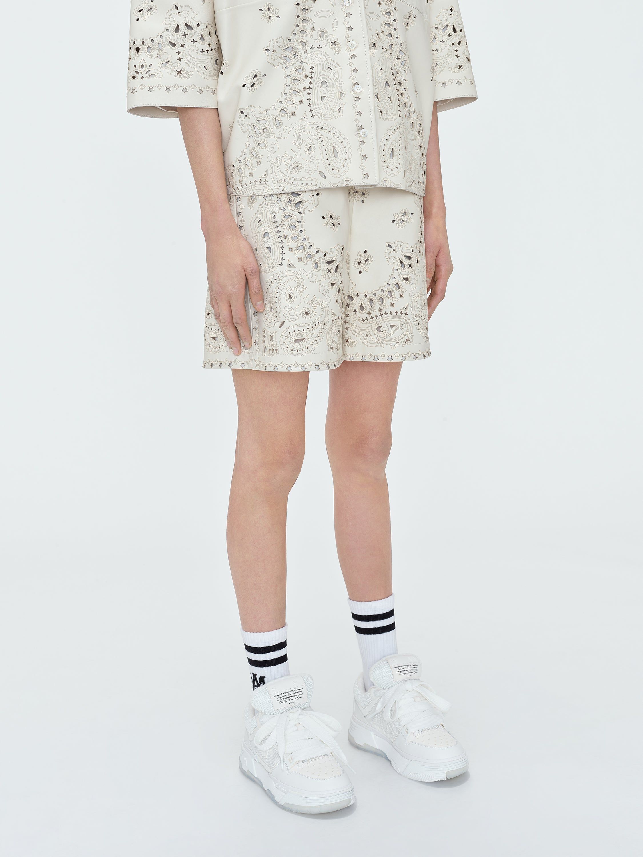 WOMEN - LEATHER BANDANA BOXER SHORT - ALABASTER sold by AMIRI product image thumbnail 4