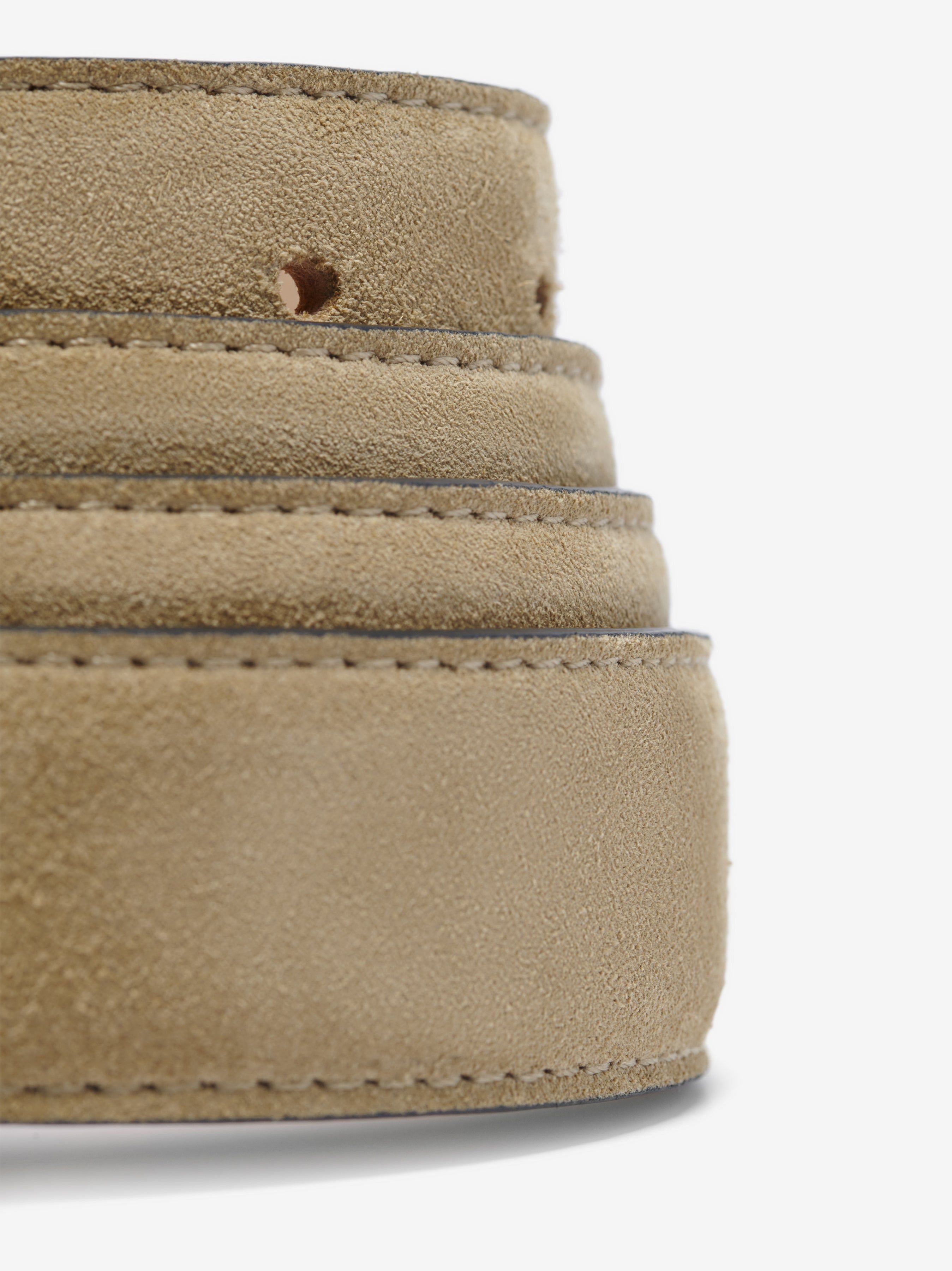 Engraved Buckle Suede Belt - Beige sold by AMIRI product image thumbnail 3