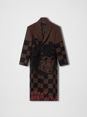 WOMEN - WES LANG CHECKERED SKULL COAT sold by AMIRI