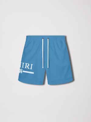 AMIRI M.A. BAR LOGO SWIM TRUNKS - CAROLINA BLUE sold by AMIRI