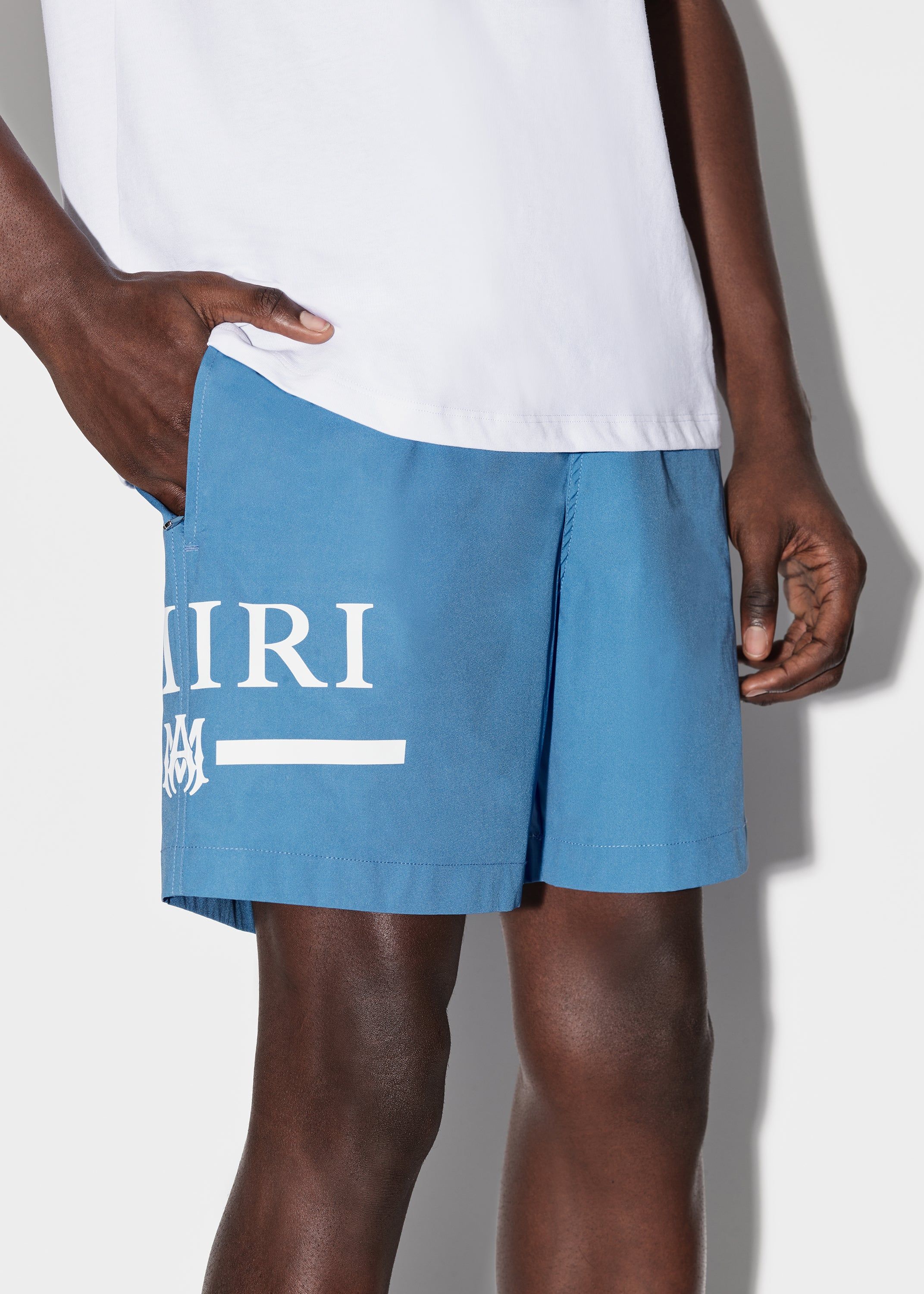 AMIRI M.A. BAR LOGO SWIM TRUNKS - CAROLINA BLUE sold by AMIRI product image thumbnail 5