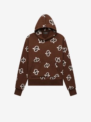 PAISLEY ALL OVER FITTED HOODIE - DARK BROWN sold by AMIRI