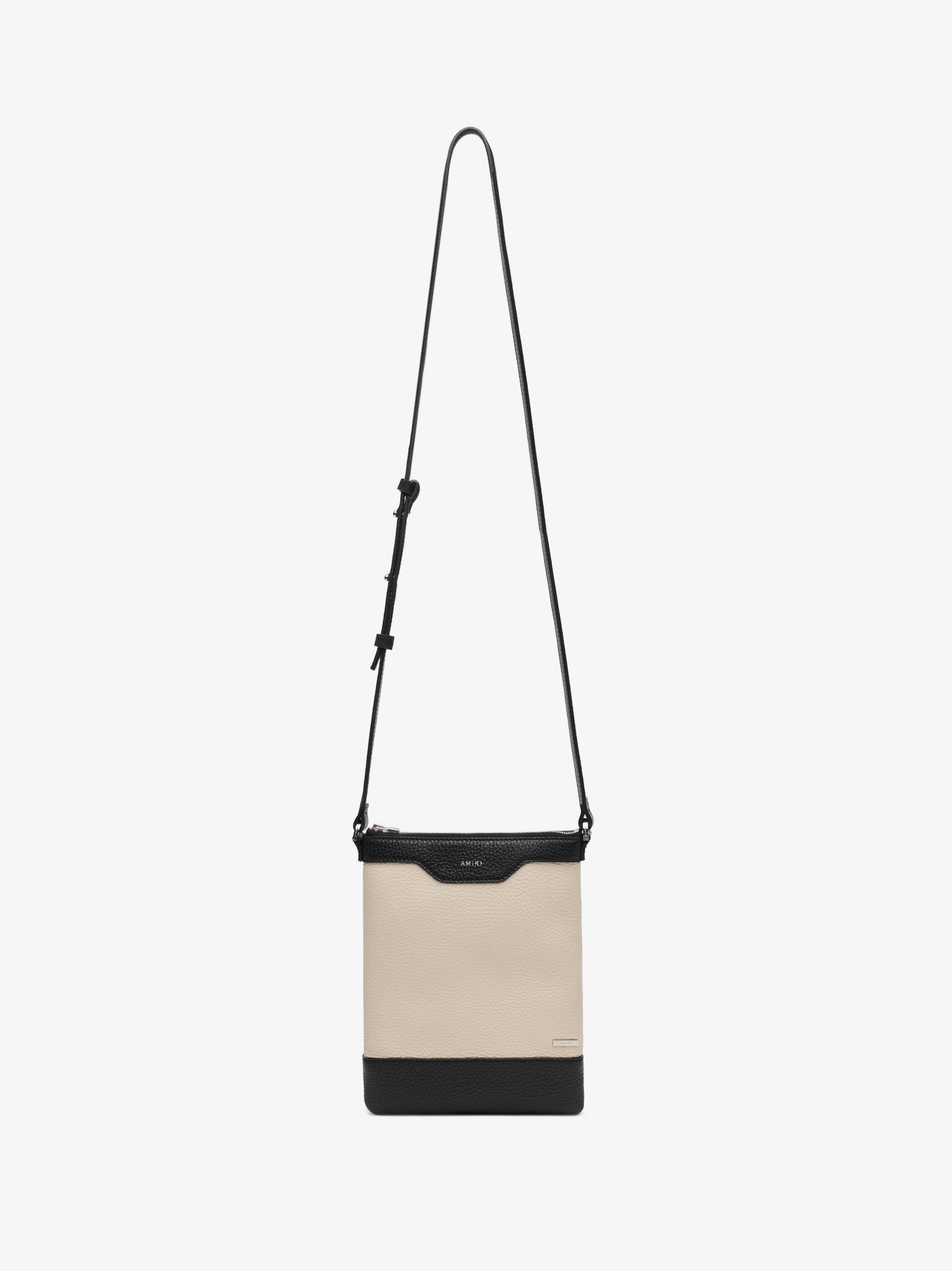 LEATHER CROSSBODY BAG - BLACK / NATURAL sold by AMIRI