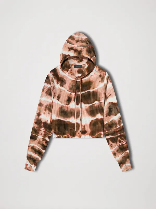 WOMEN - OVERSIZED TIE DYE RIB HOODIE - ORANGE sold by AMIRI