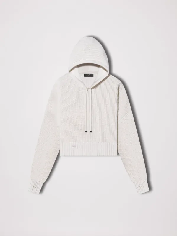 WOMEN - OVERSIZED RIB HOODIE - ALABASTER sold by AMIRI