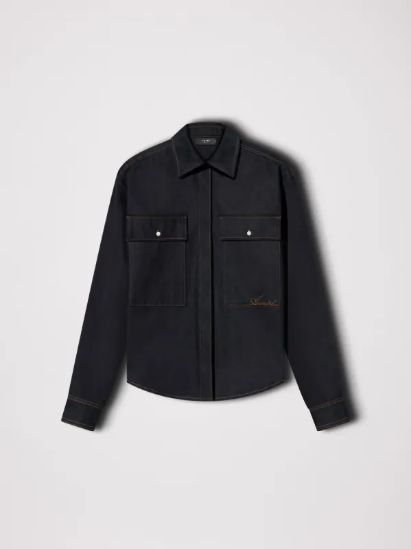 WOMEN - DENIM WORKWEAR SHIRT - RAW INDIGO made by AMIRI