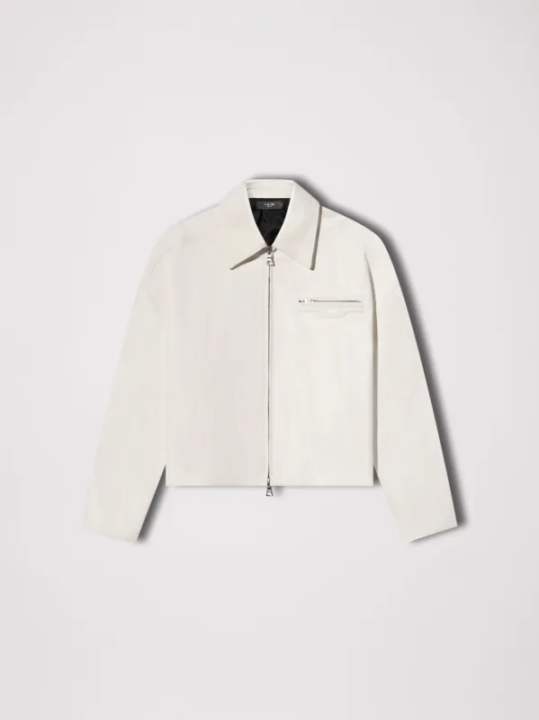 WOMEN - LEATHER WORKMAN ZIP JACKET - ALABASTER sold by AMIRI