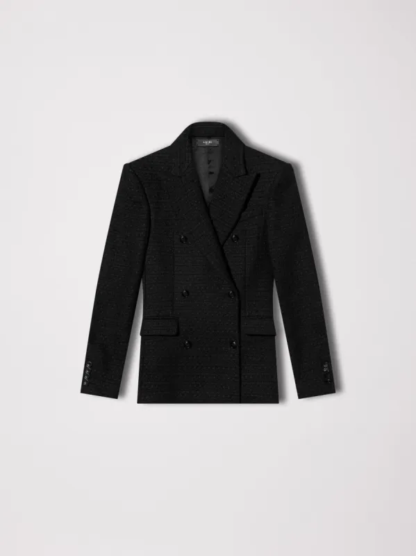 WOMEN - OVERSIZED BOUCLE DOUBLE BREASTED BLAZER - BLACK sold by AMIRI