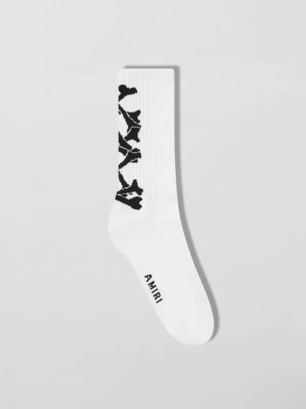 STACKED BONES SOCKS - WHITE made by AMIRI