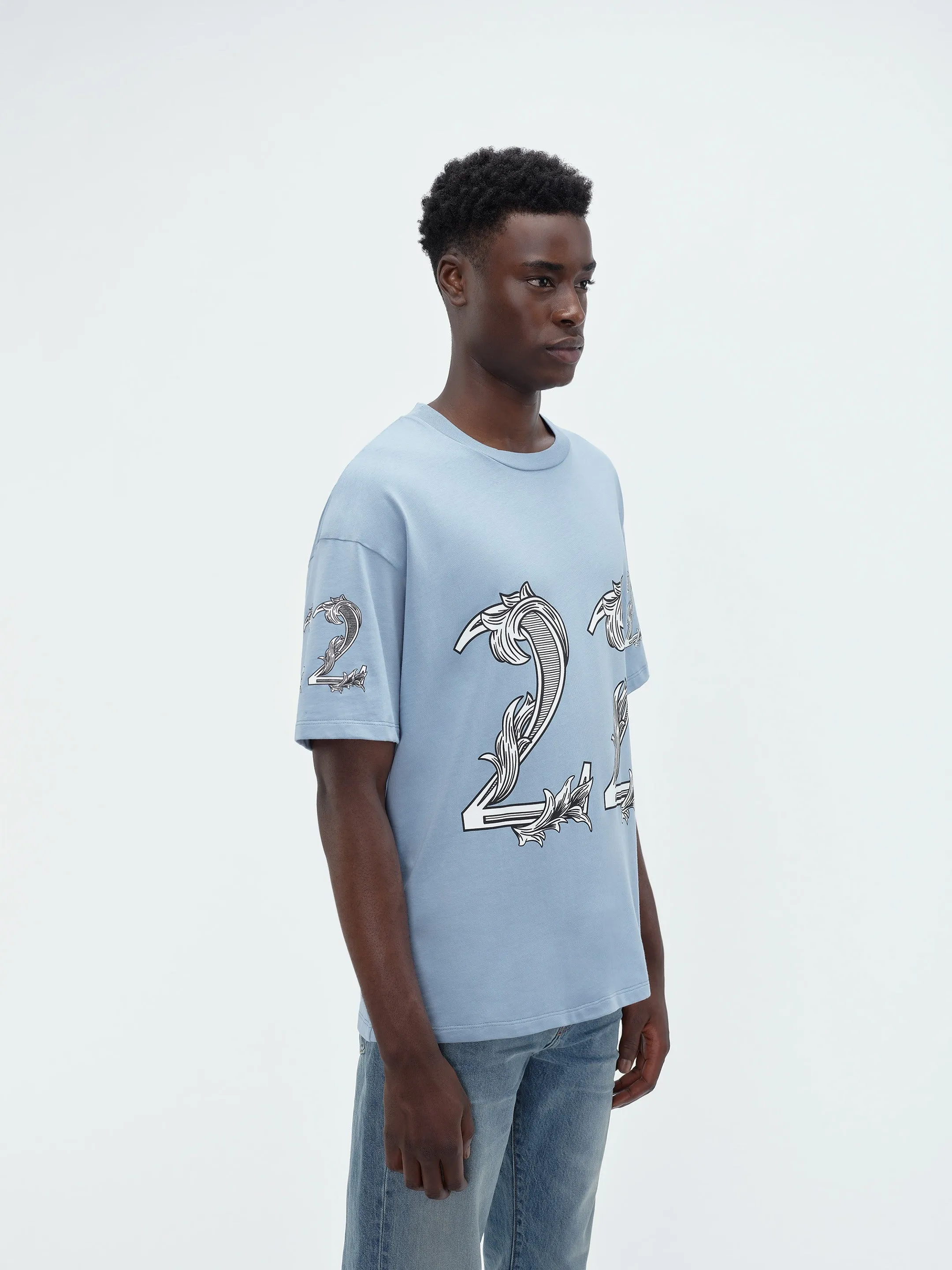 OVERSIZED AMIRI 22 TEE - Ashley Blue sold by AMIRI product image thumbnail 4