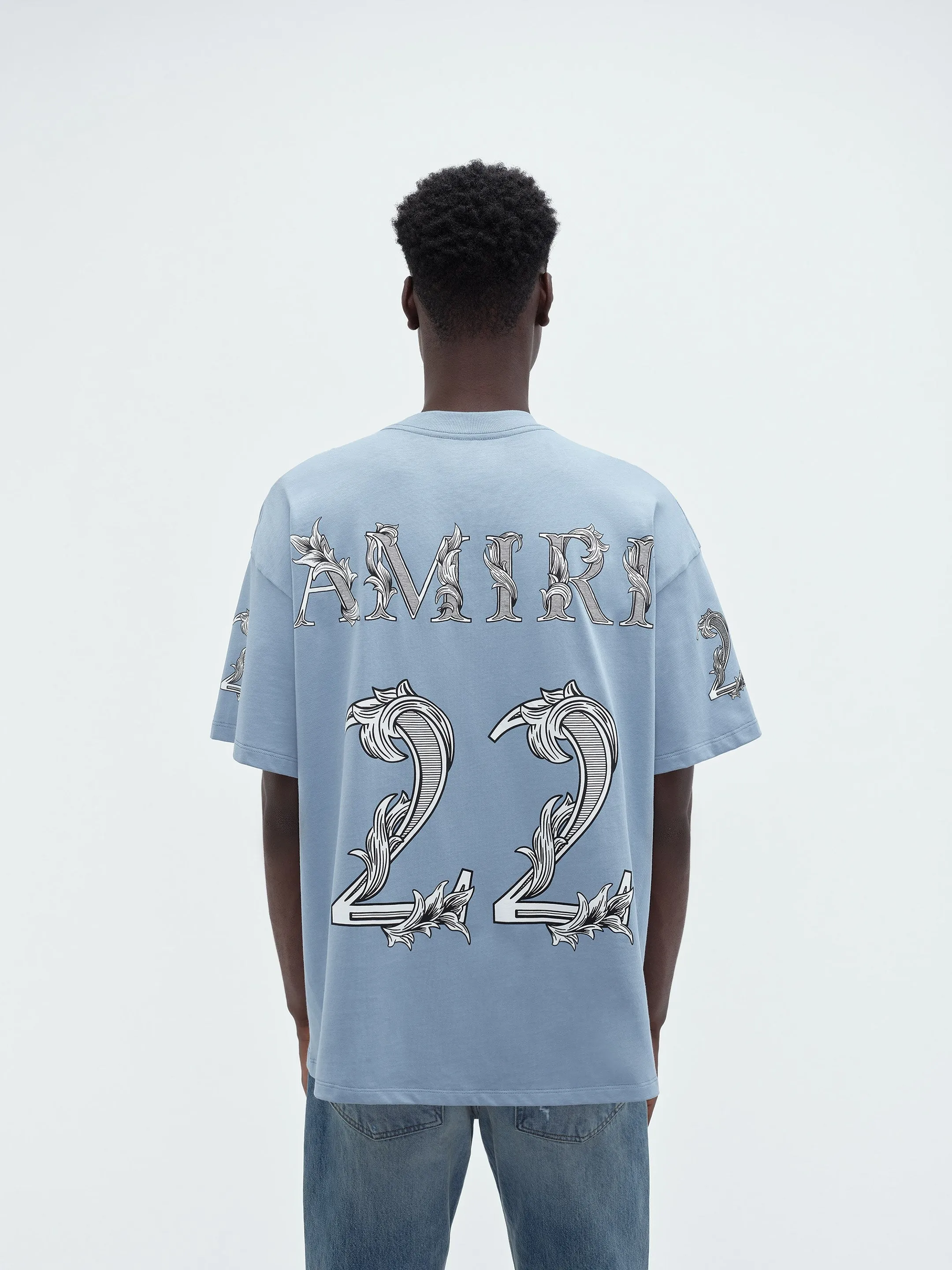 OVERSIZED AMIRI 22 TEE - Ashley Blue | Parallel