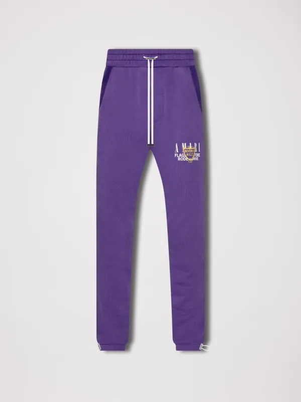 AMIRI EXCLUSIVE BEVERLY HILLS SWEATPANTS - BLACK / PURPLE sold by AMIRI