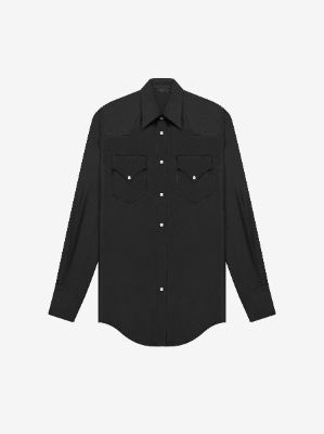 WESTERN SILK SHIRT - BLACK sold by AMIRI