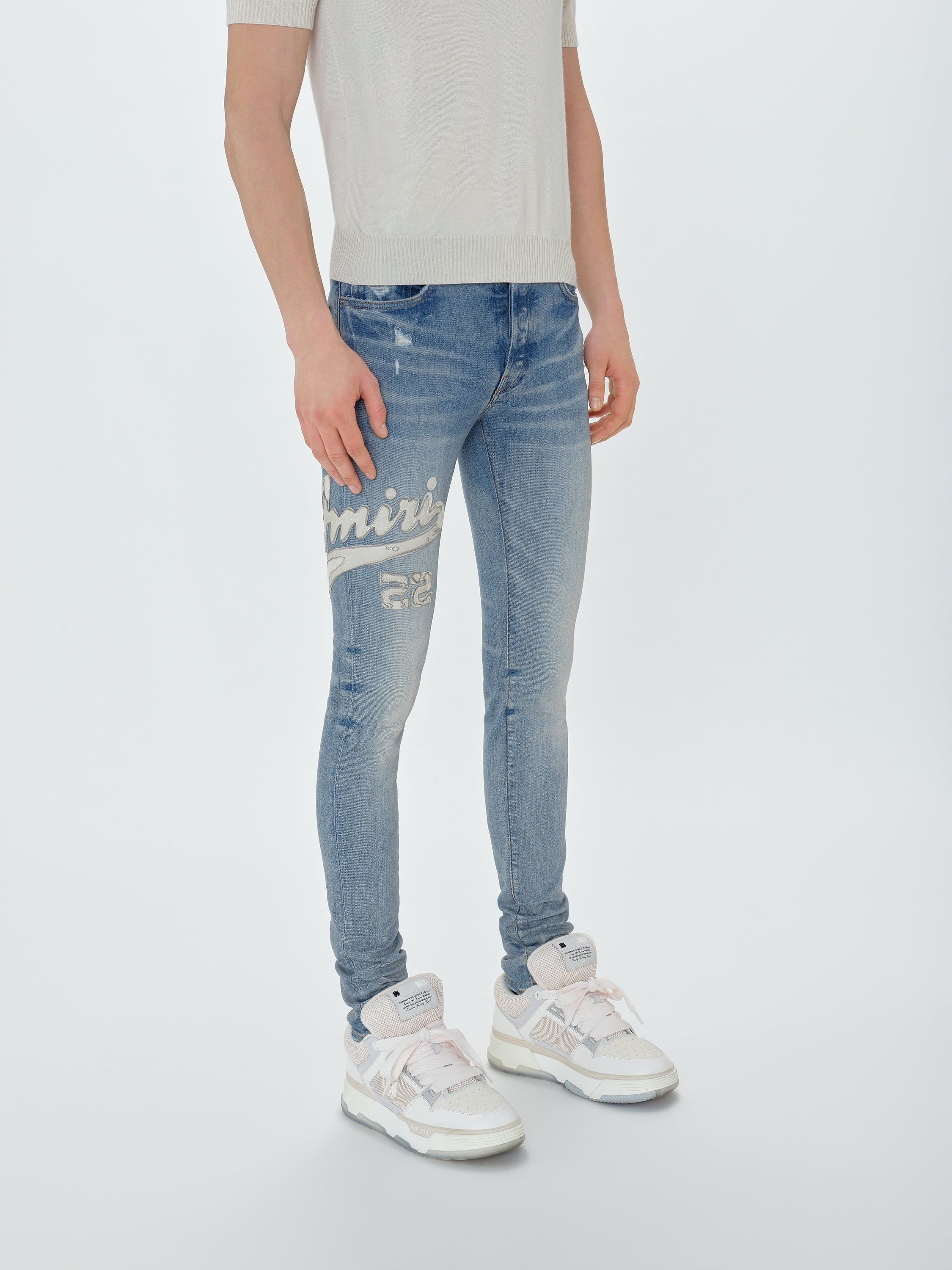 VARSITY APPLIQUE LOGO JEAN - CLAY INDIGO sold by AMIRI product image thumbnail 3