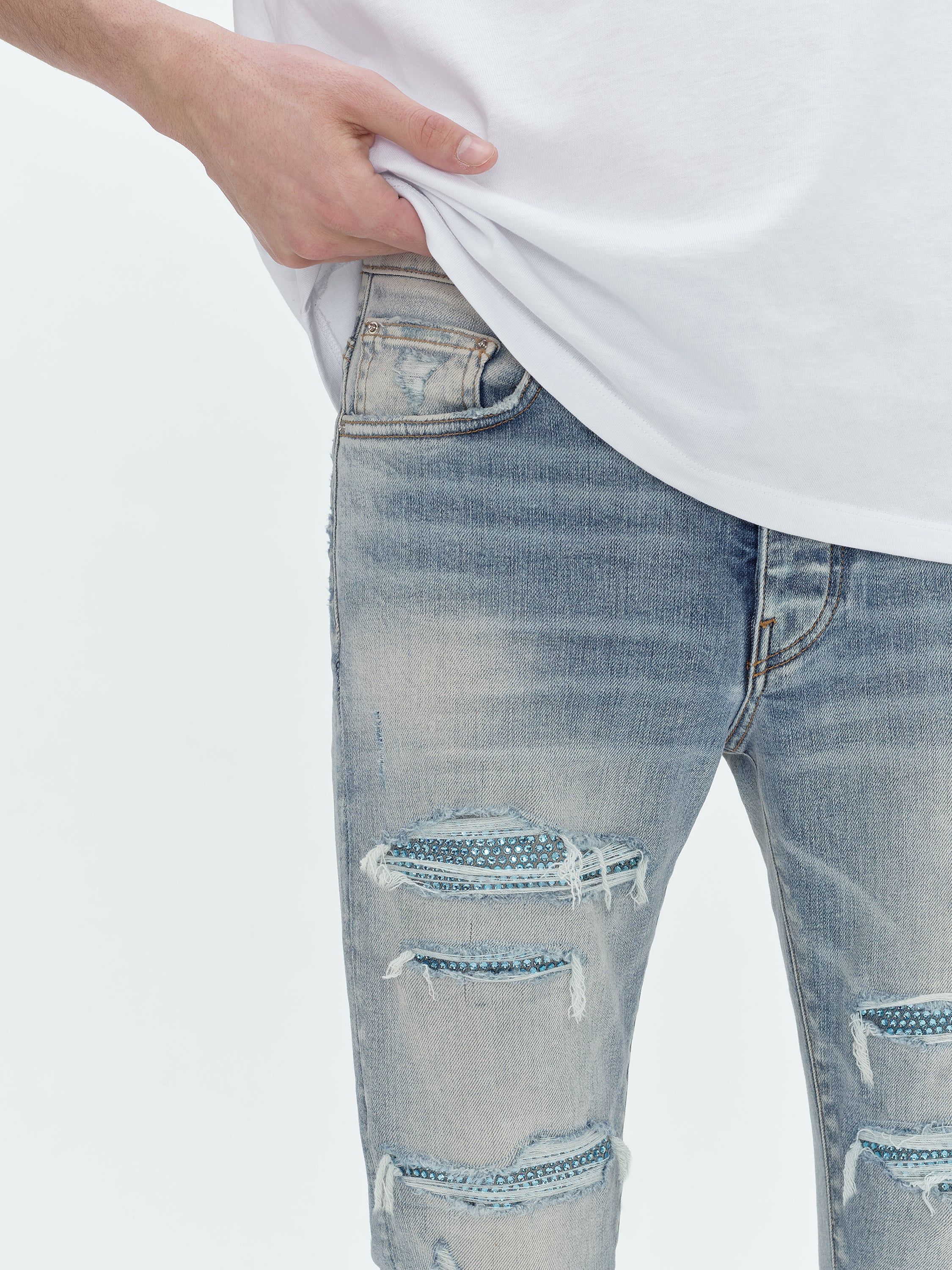 CRYSTAL THRASHER JEAN - FADED INDIGO sold by AMIRI product image thumbnail 6