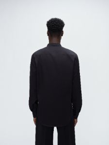 MANDARIN POPLIN SHIRT-BLACK sold by AMIRI