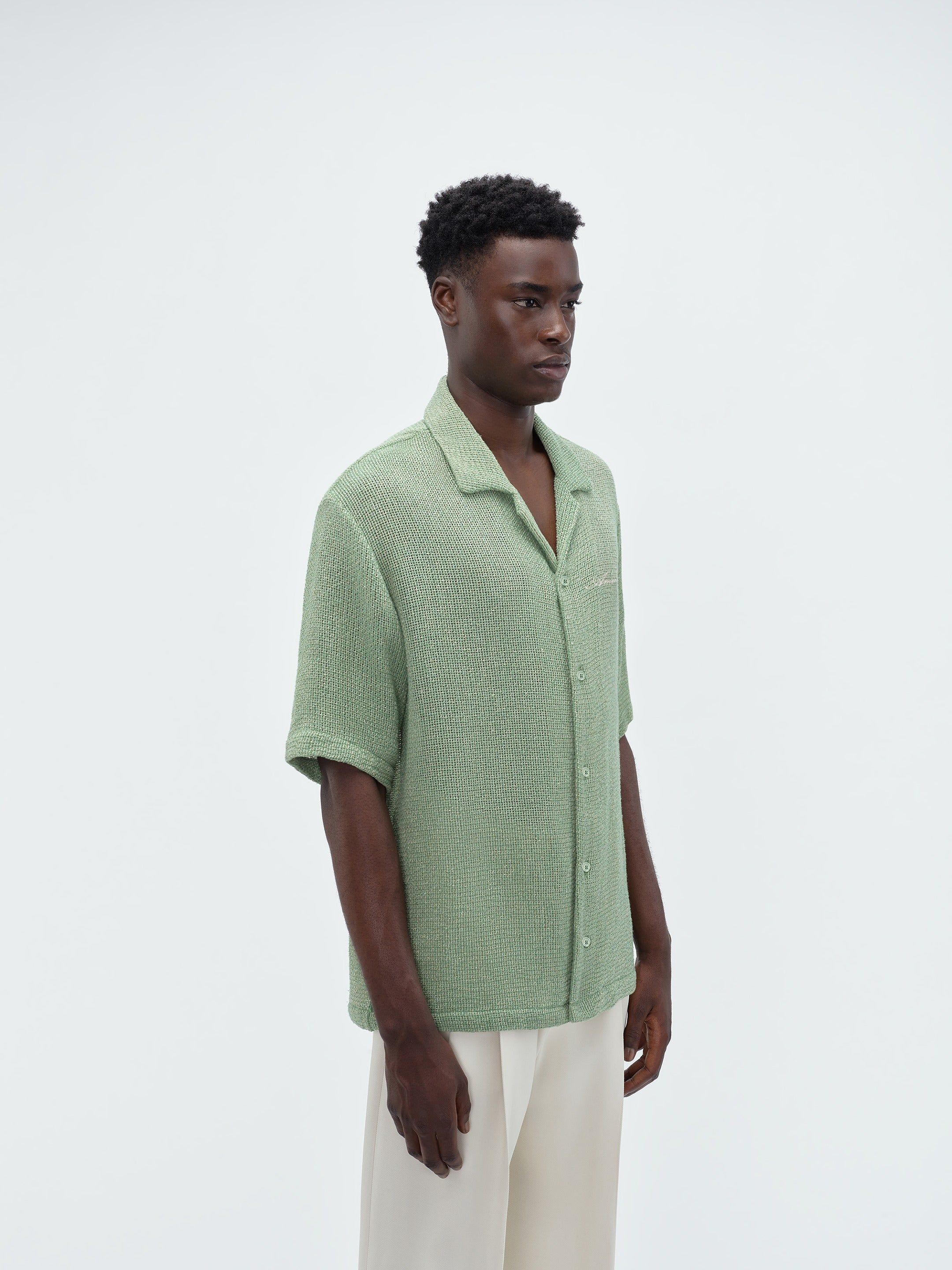 OPEN MESH SHIMMER SHIRT - Mineral Green sold by AMIRI product image thumbnail 4
