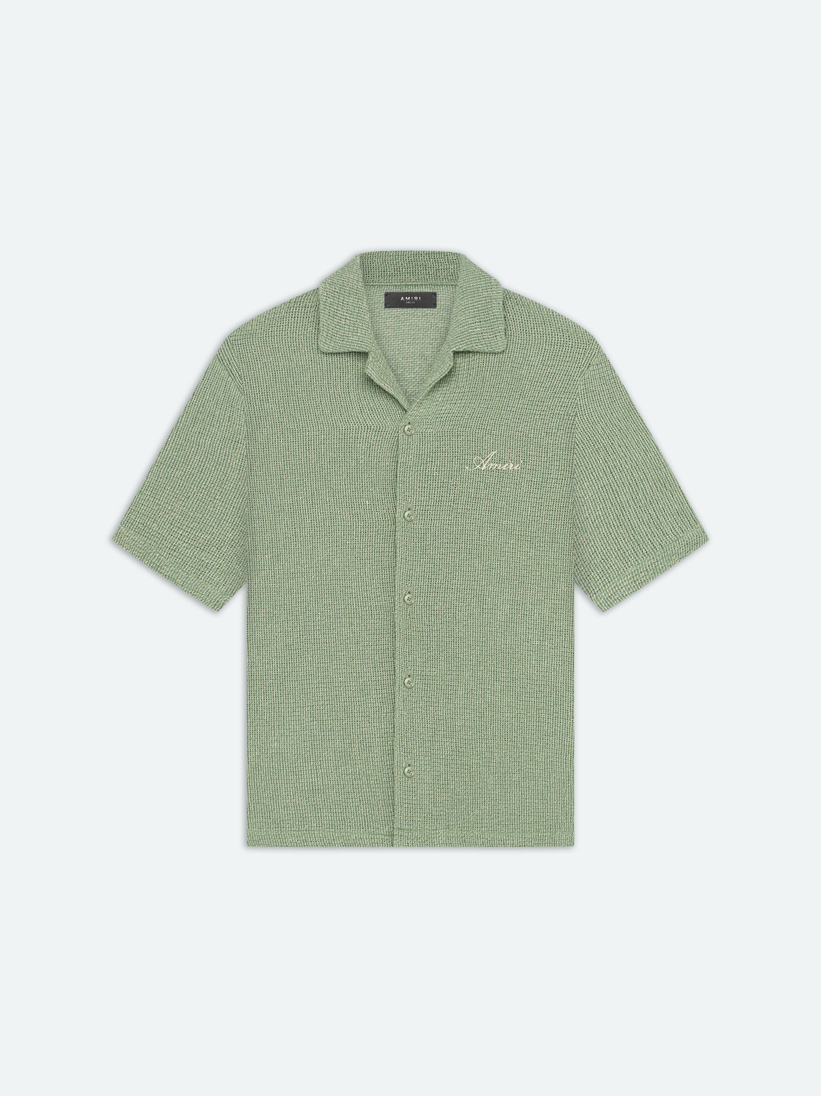 OPEN MESH SHIMMER SHIRT - Mineral Green sold by AMIRI